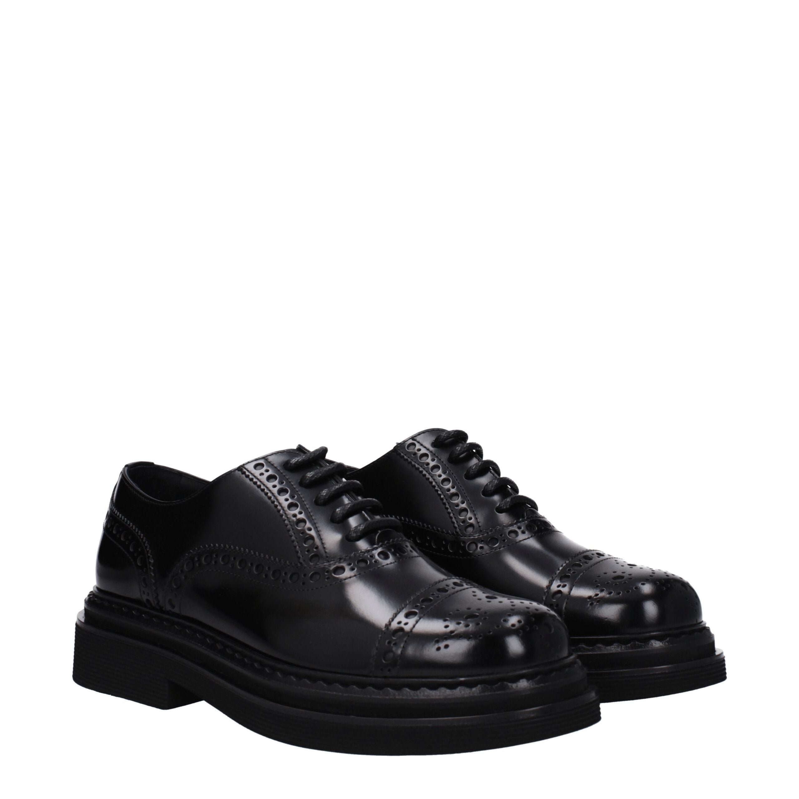 Dolce & Gabbana Schwarze Leder Oxfords und Derbies-2
