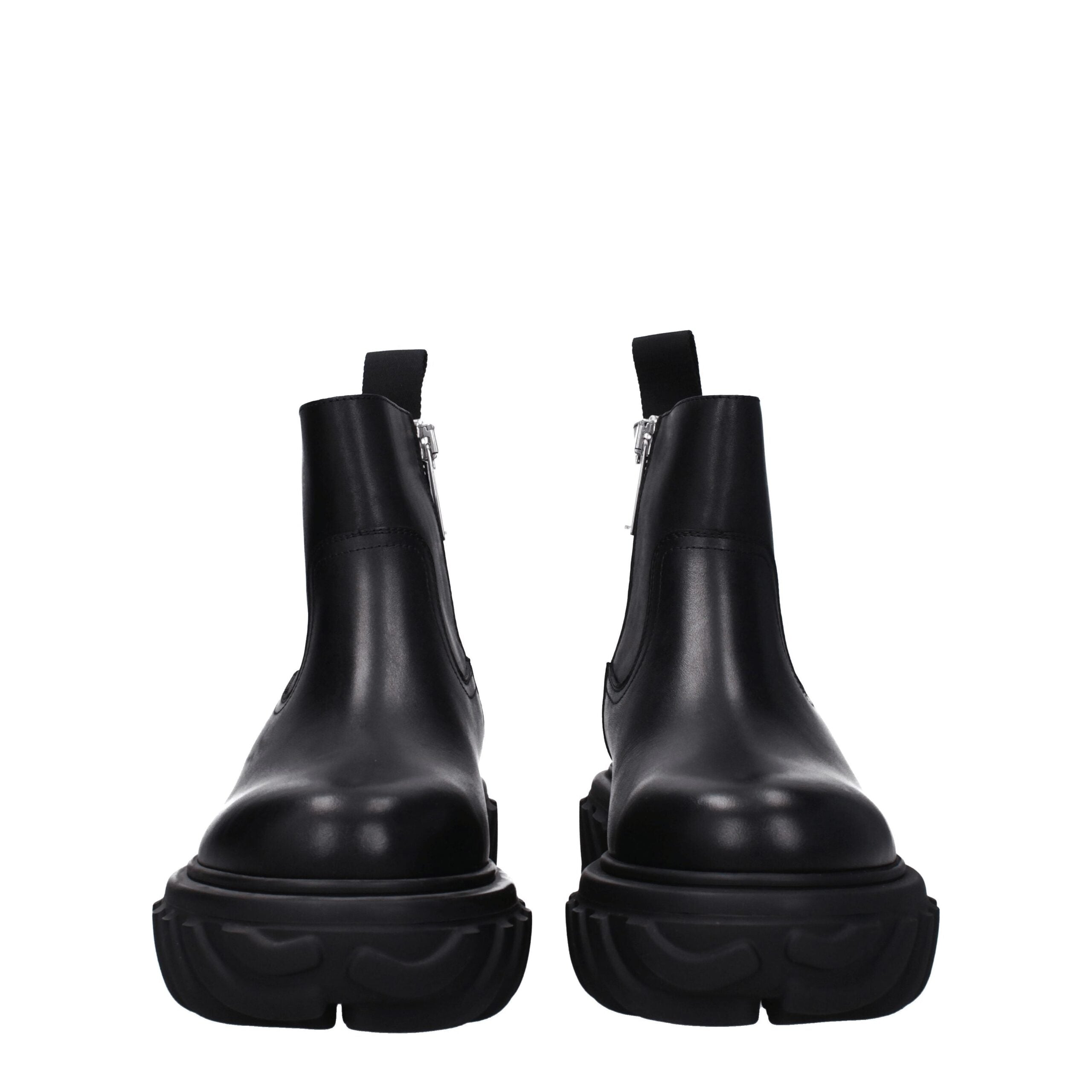 Off-White Schwarze Lederstiefeletten-3