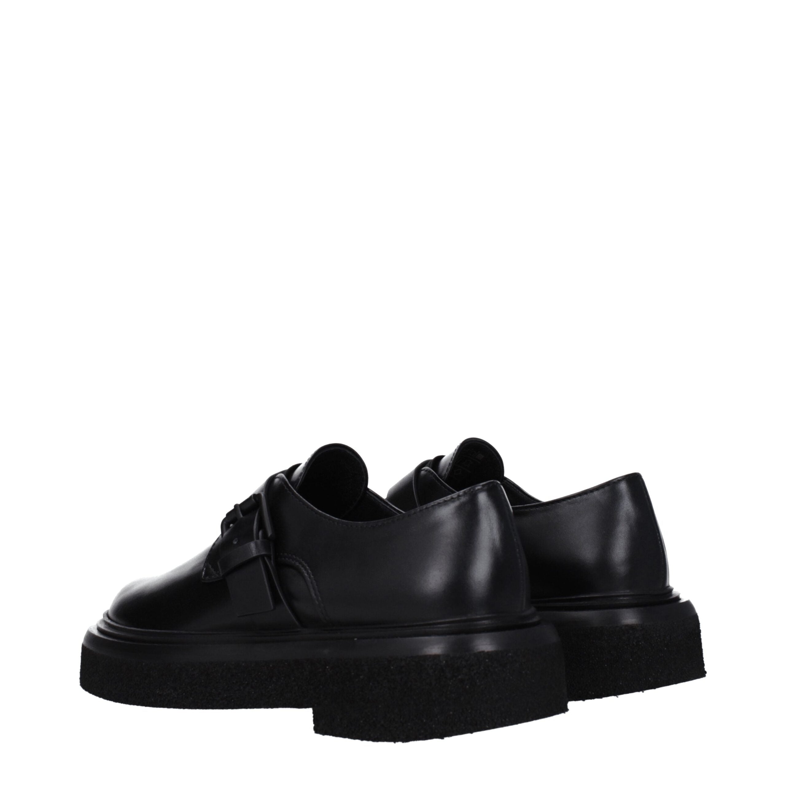 Max Mara Schwarze Leder Oxfords und Derbies-4