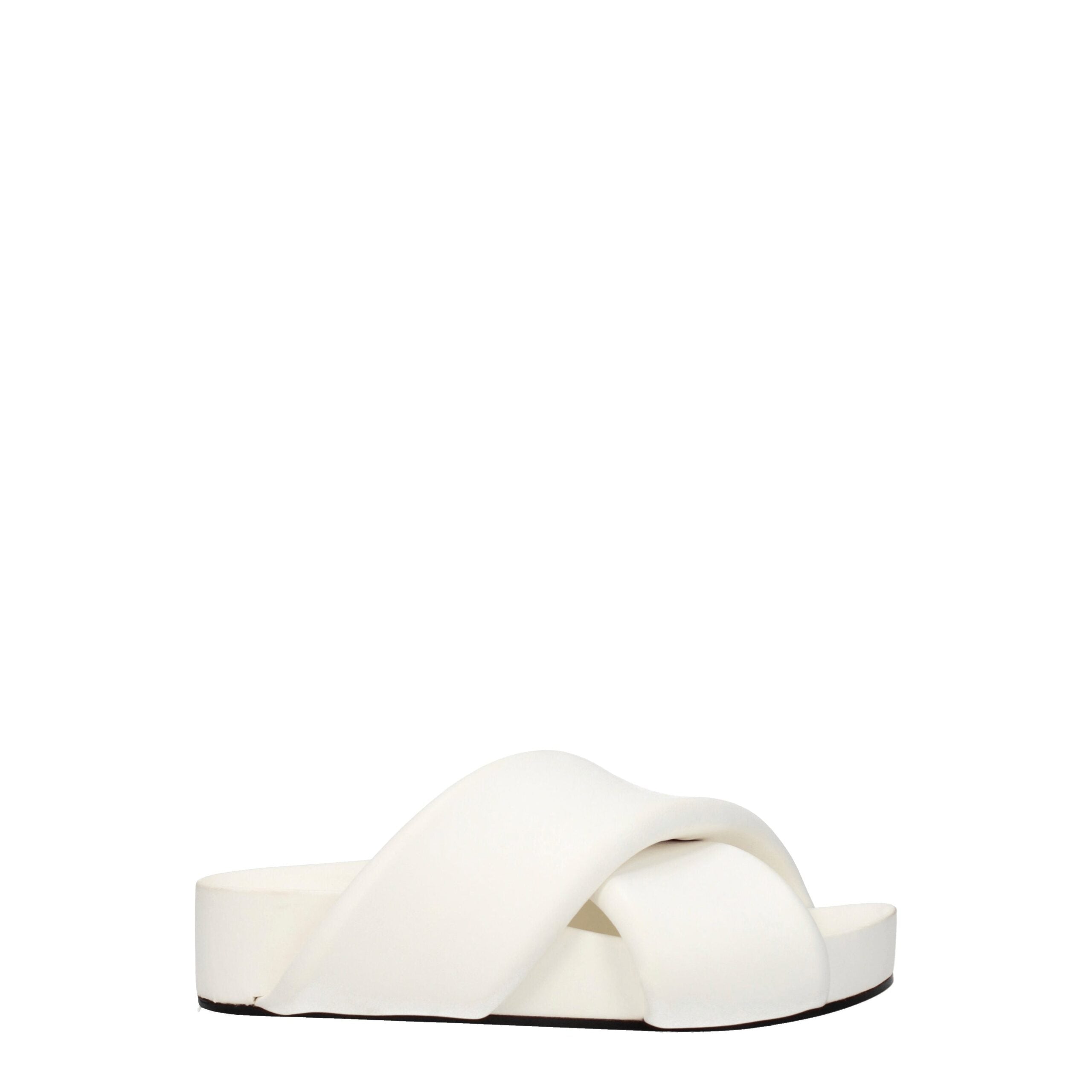 Pantuflas de cuero blanco de Jil Sander-1