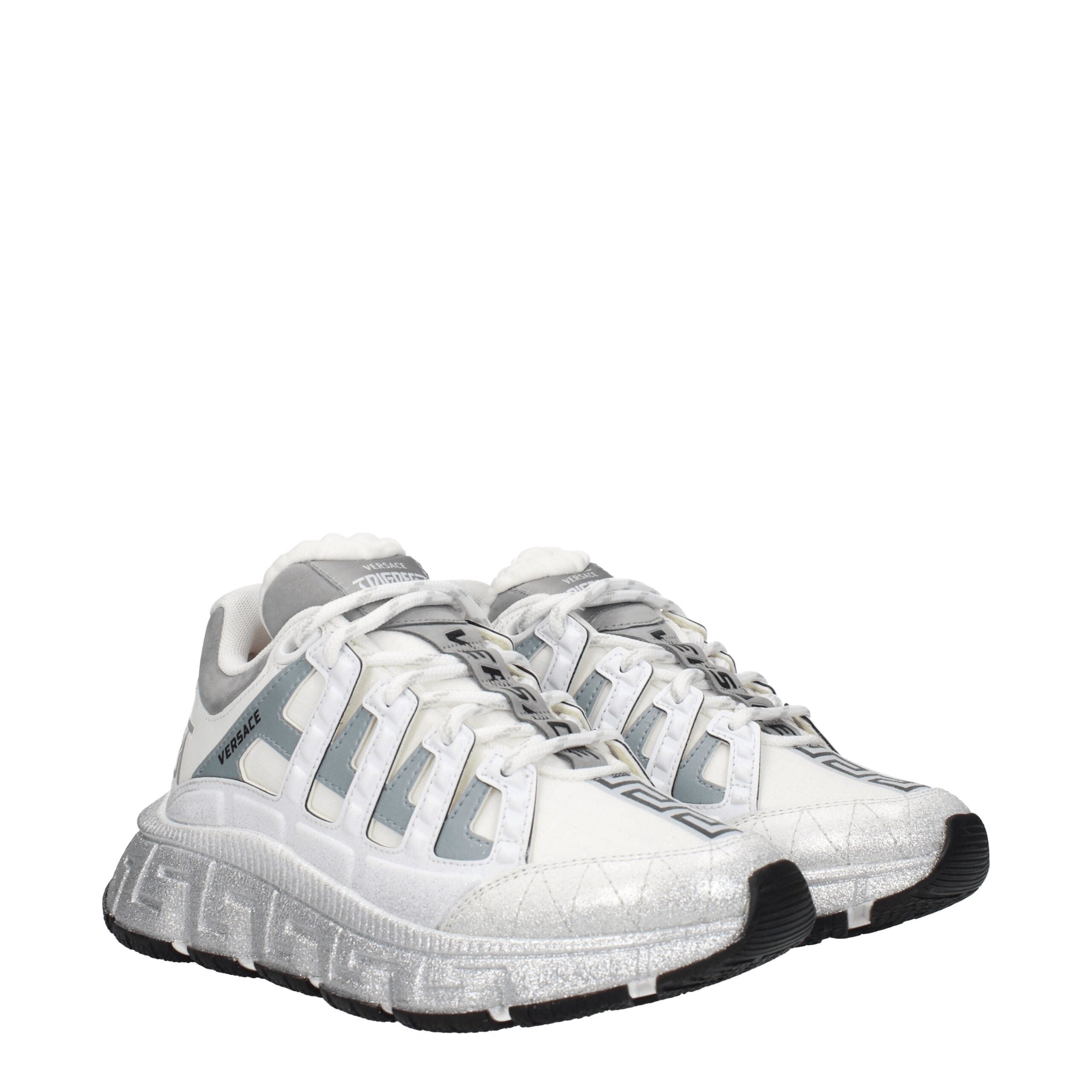 Versace White Fabric Athletic Sneakers-2