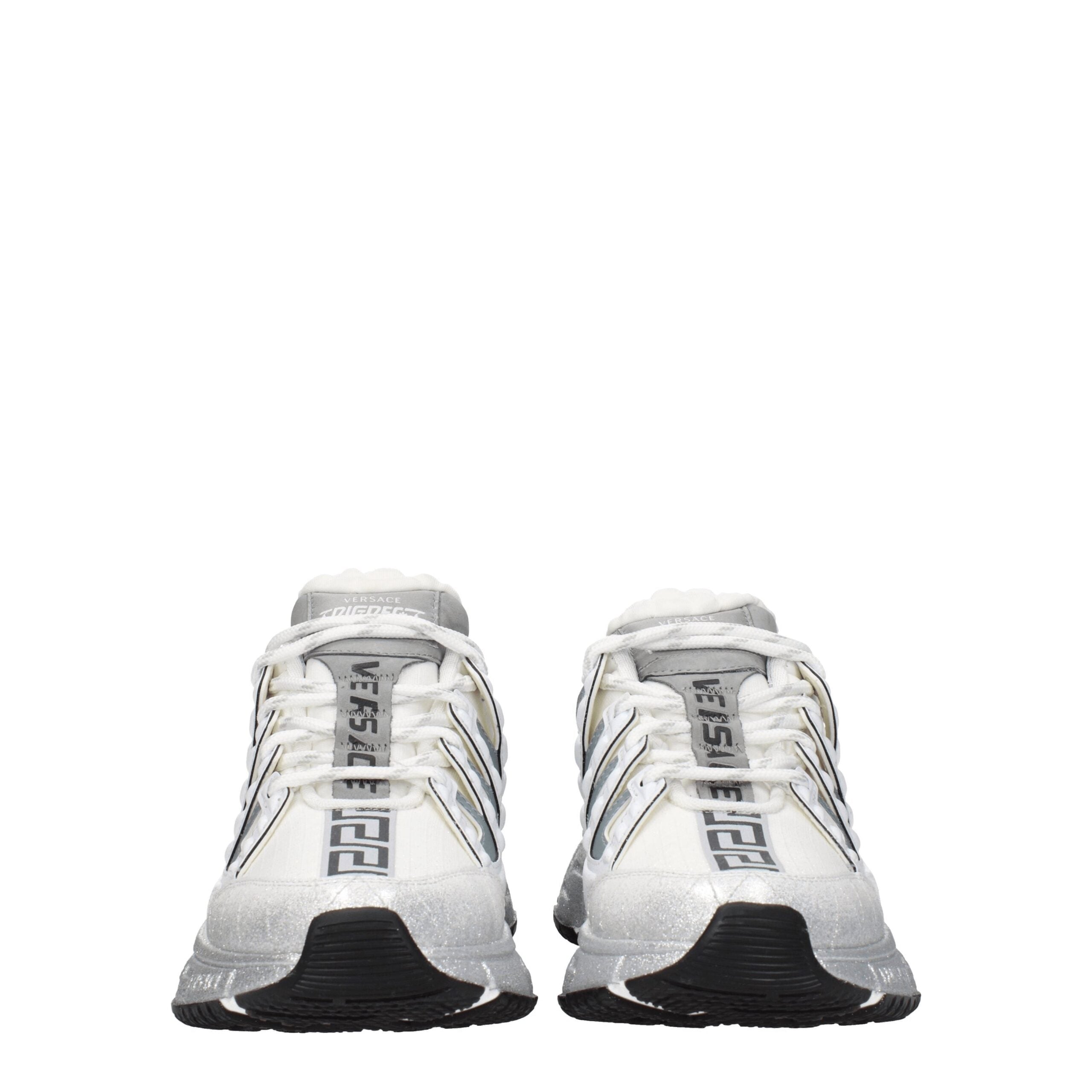 Versace White Fabric Athletic Sneakers-3