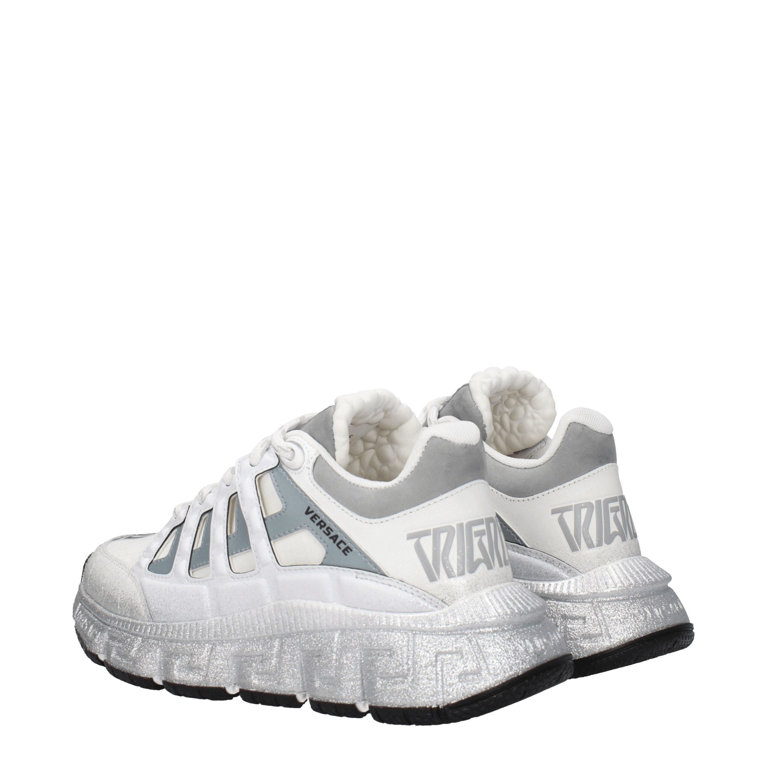 Versace White Fabric Athletic Sneakers-4