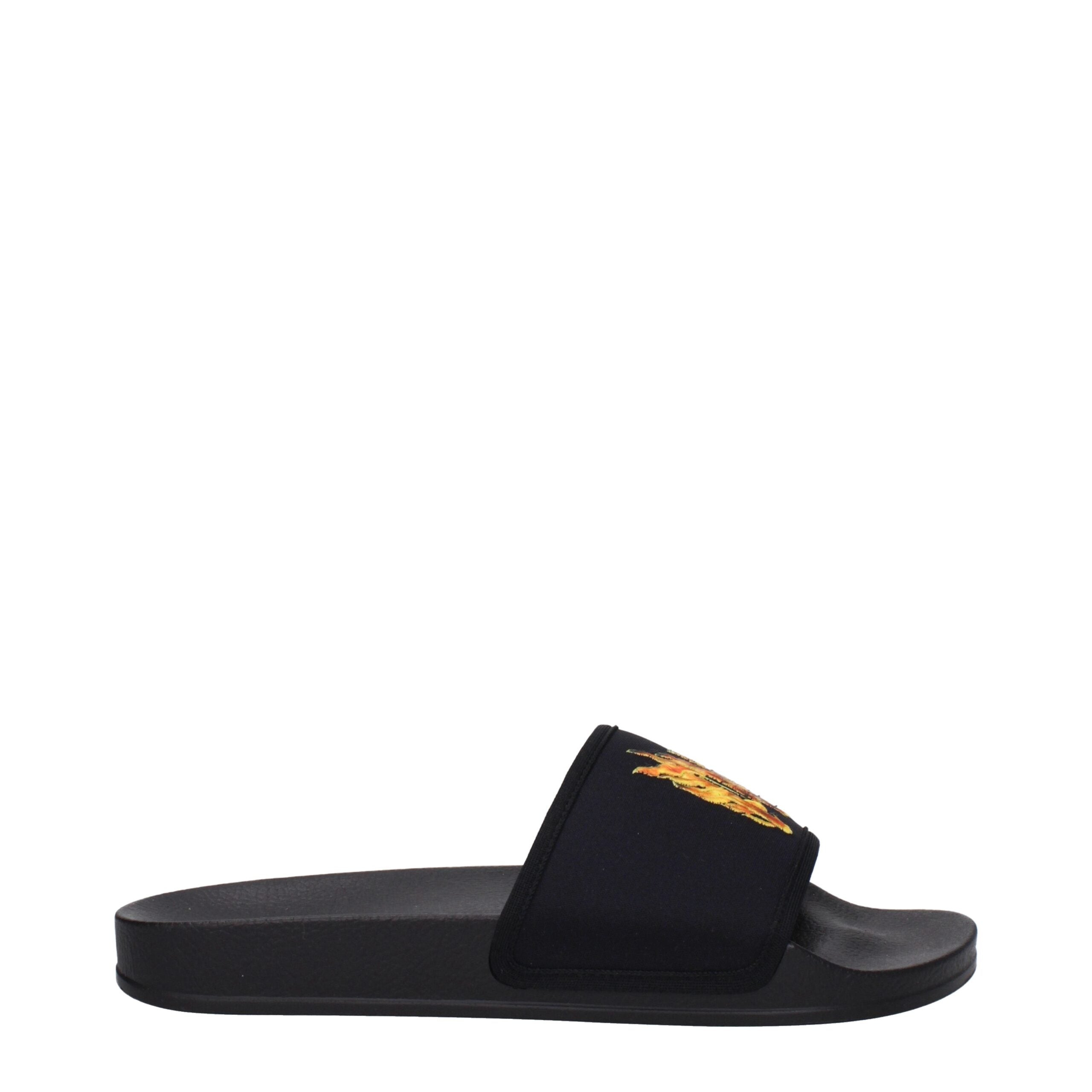 Palm Angels Black Fabric Slippers-1