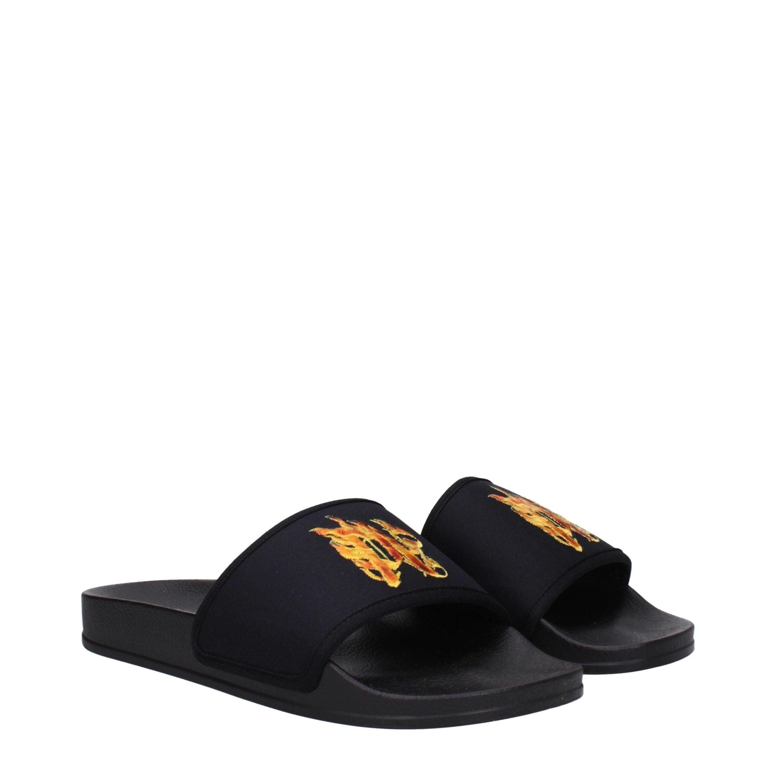 Palm Angels Black Fabric Slippers-2