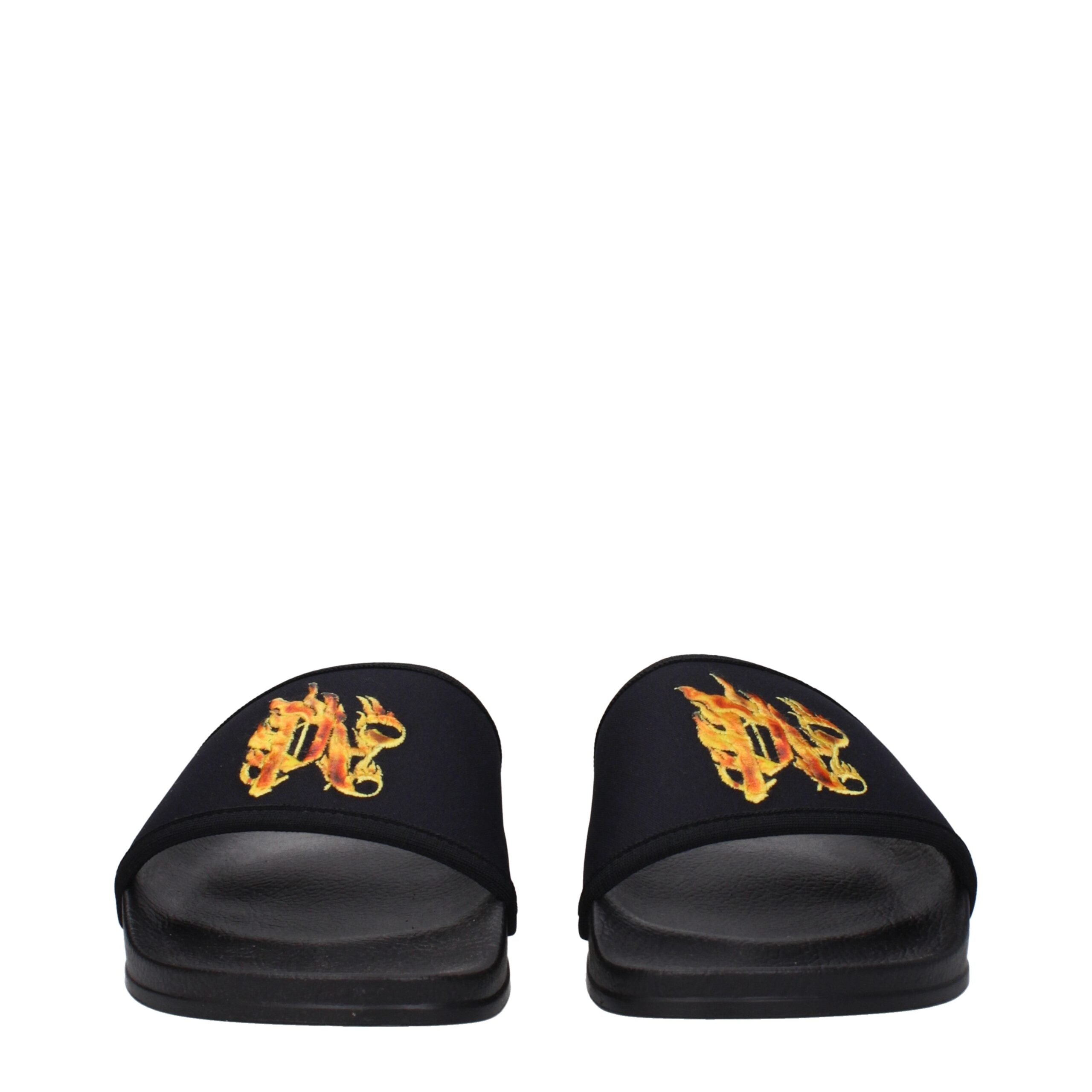 Palm Angels Black Fabric Slippers-3