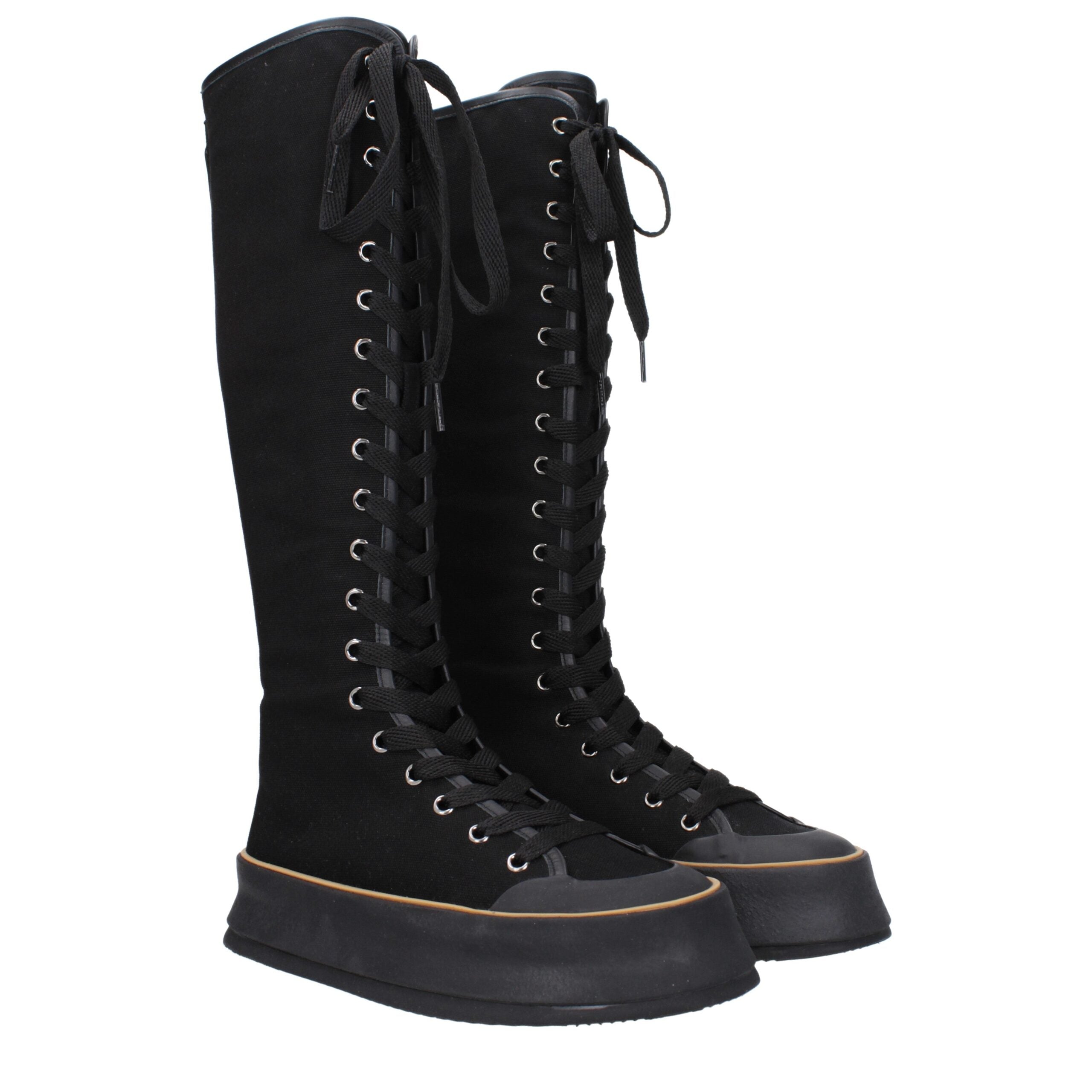 Max Mara Schwarze Schnürstiefel aus Stoff-2