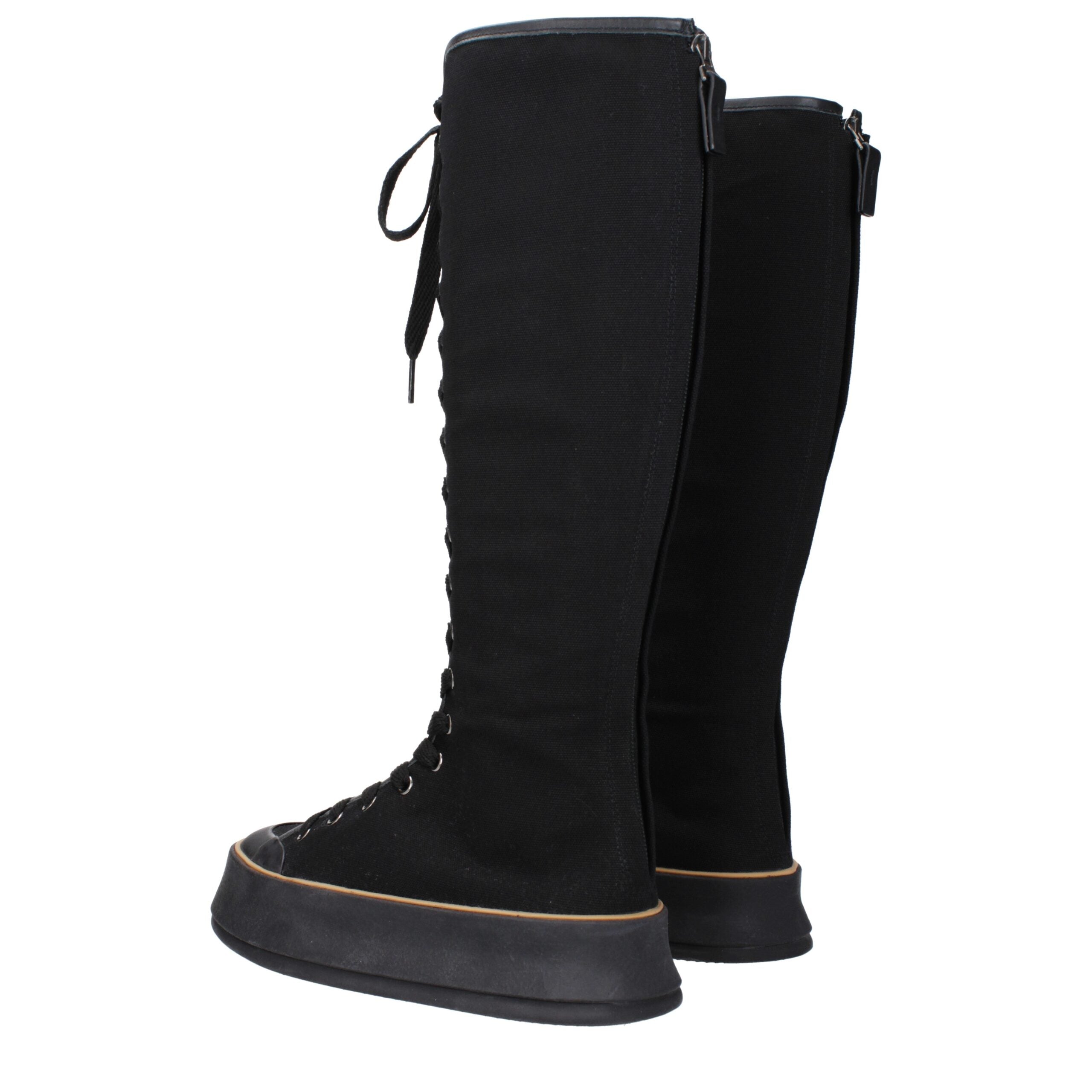Max Mara Schwarze Schnürstiefel aus Stoff-4