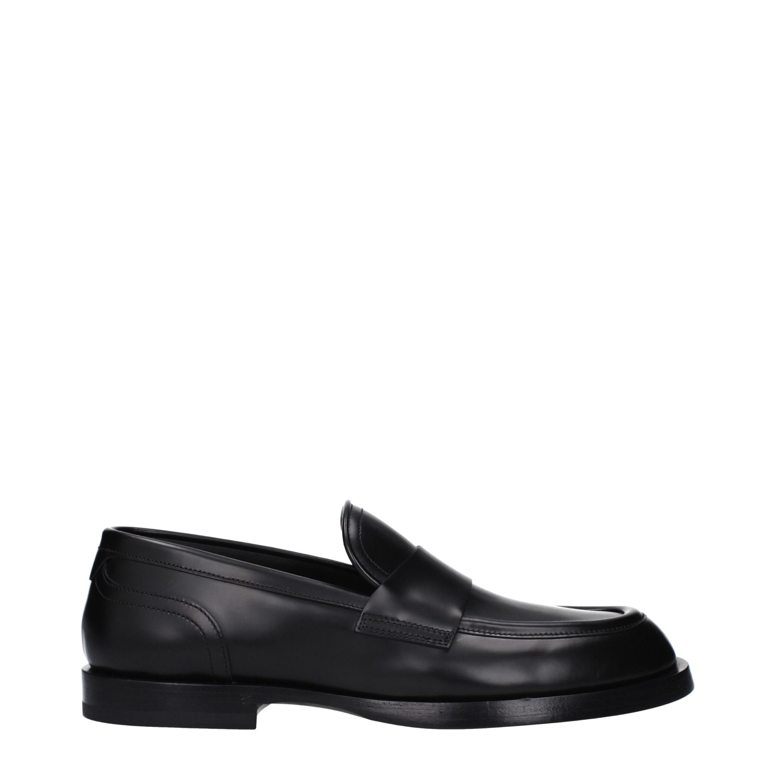 Pantuflas de piel negra Dolce & Gabbana-1