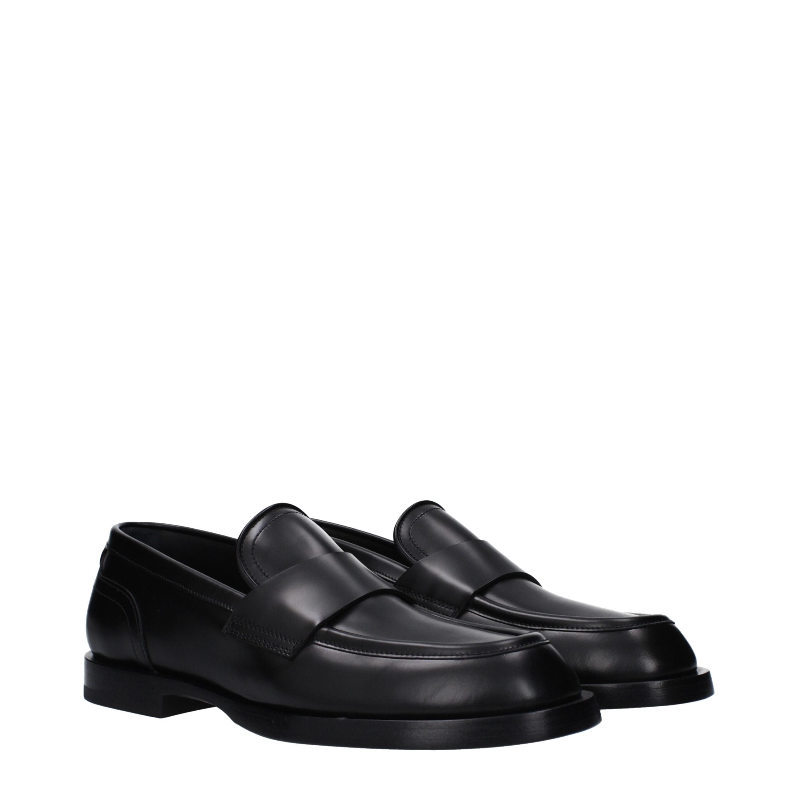 Pantuflas de piel negra Dolce & Gabbana-2