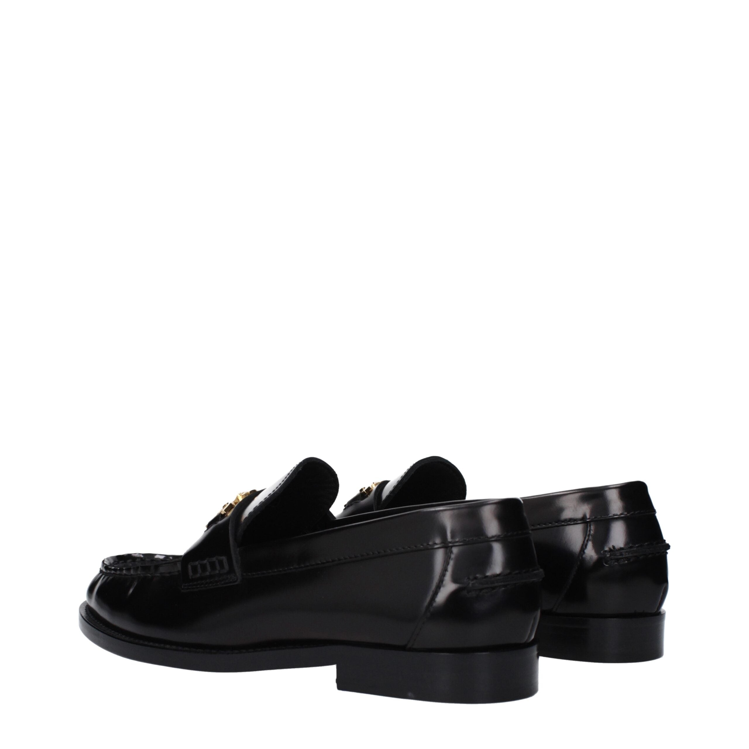 Versace Black Leather Slippers-4