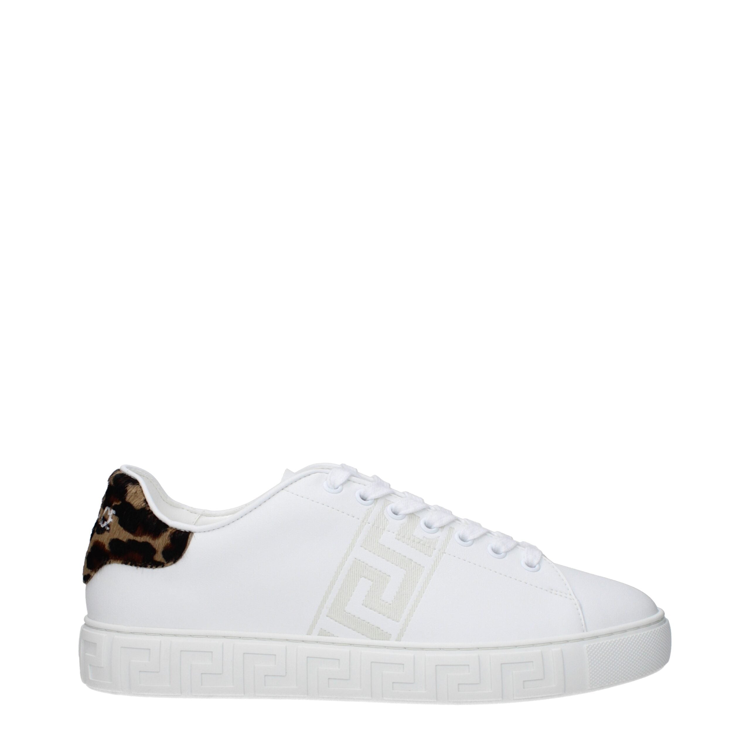 Versace white low-top leather sneakers