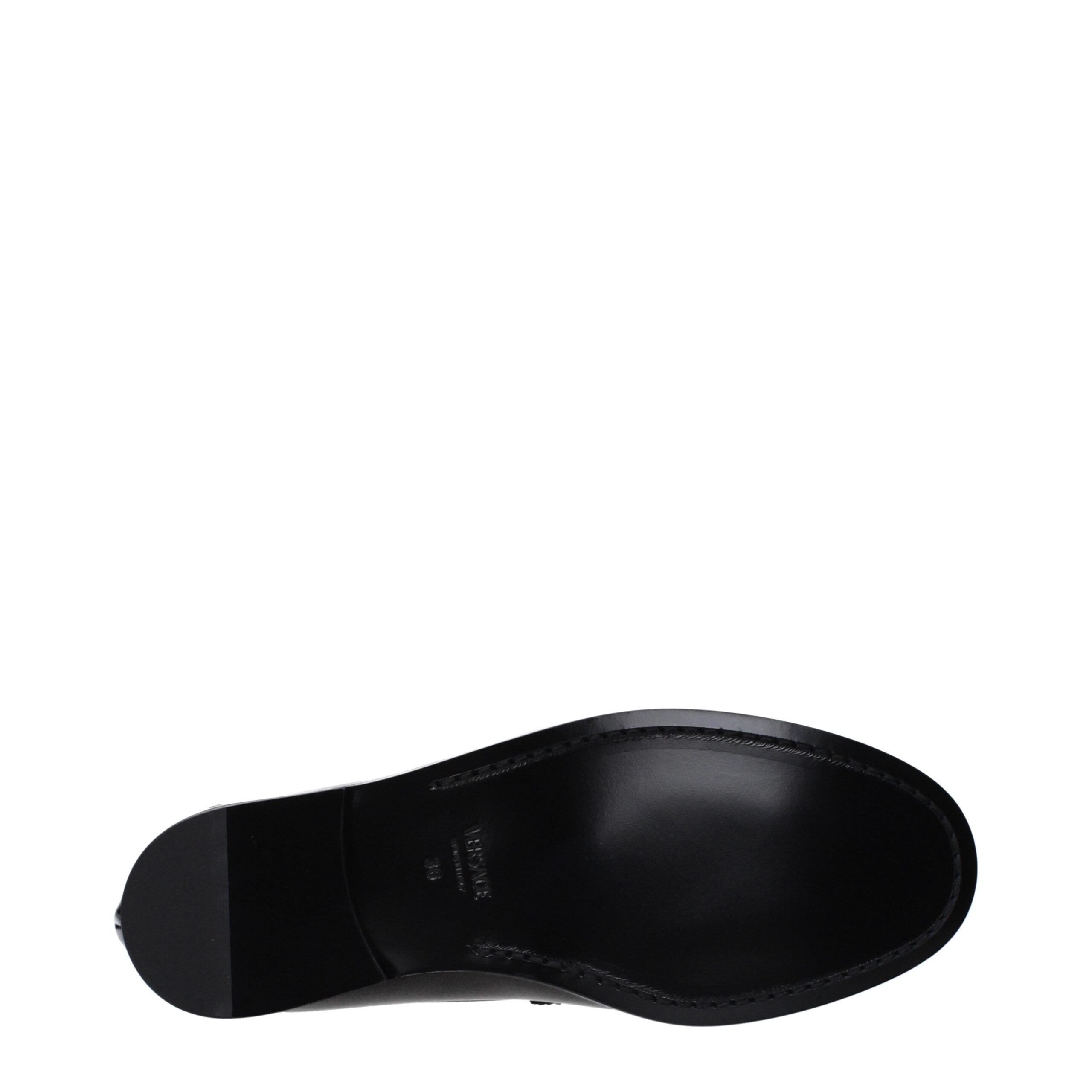 Versace Black Leather Slippers-5