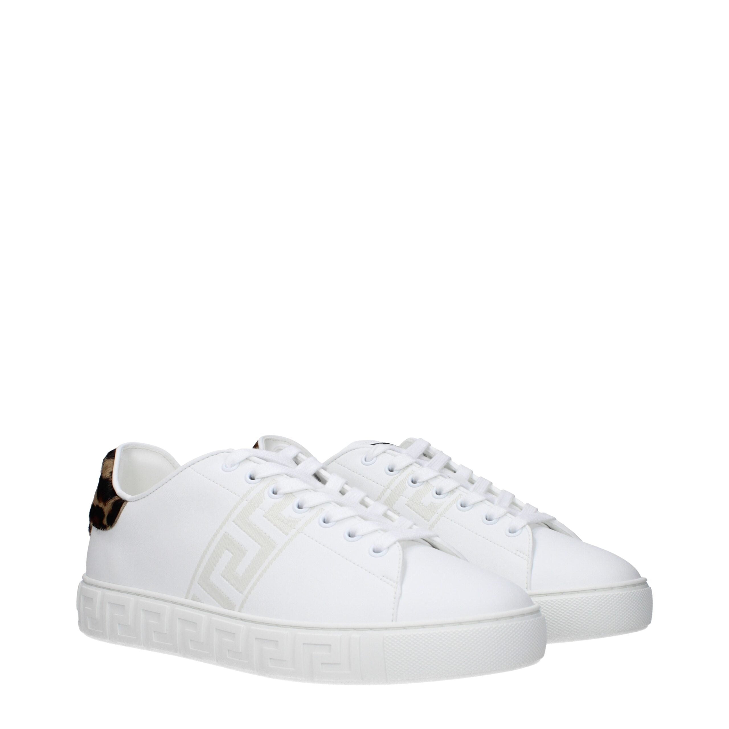 Versace Weiße Sneakers aus Leder mit niedrigem Schaft-2