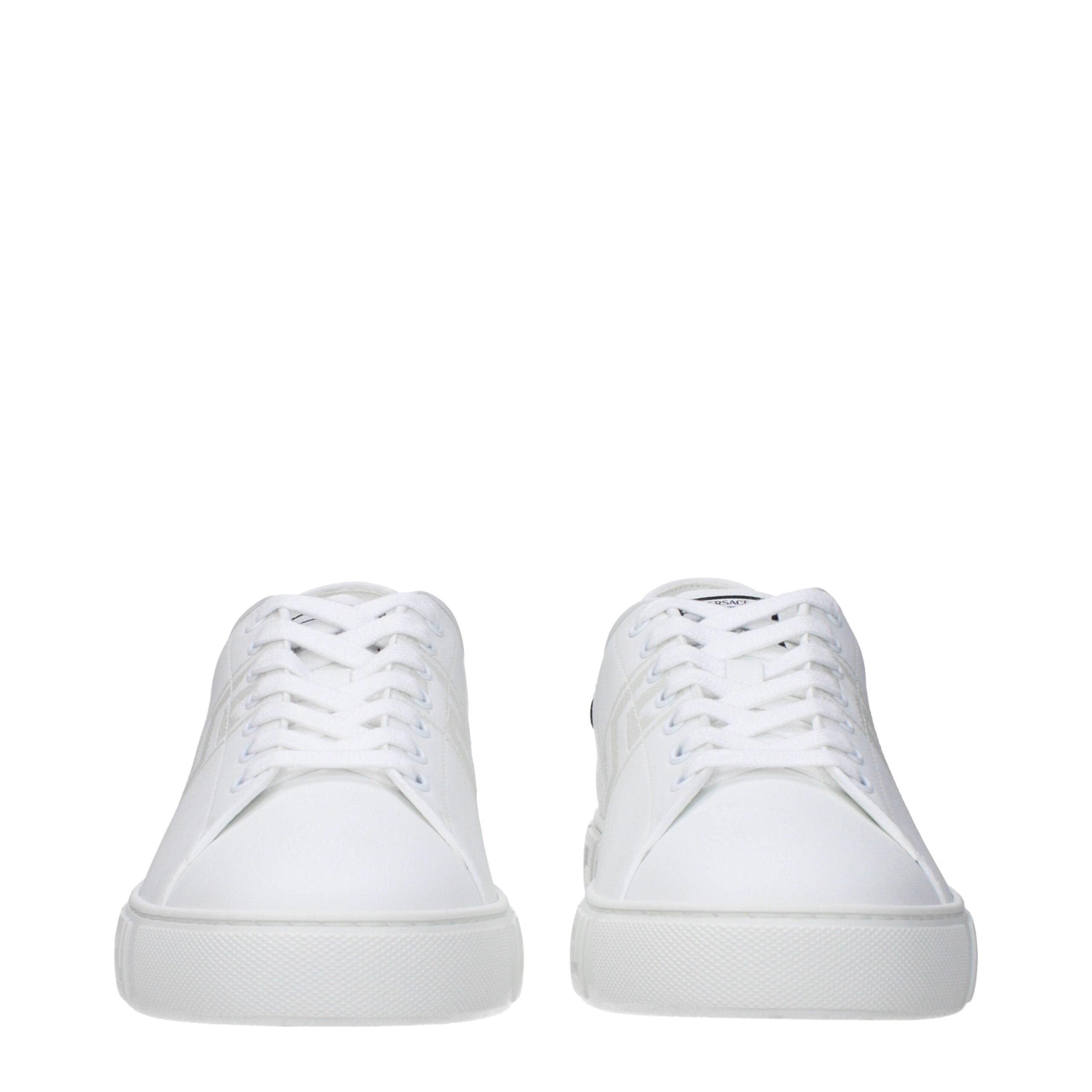Versace Weiße Sneakers aus Leder mit niedrigem Schaft-3