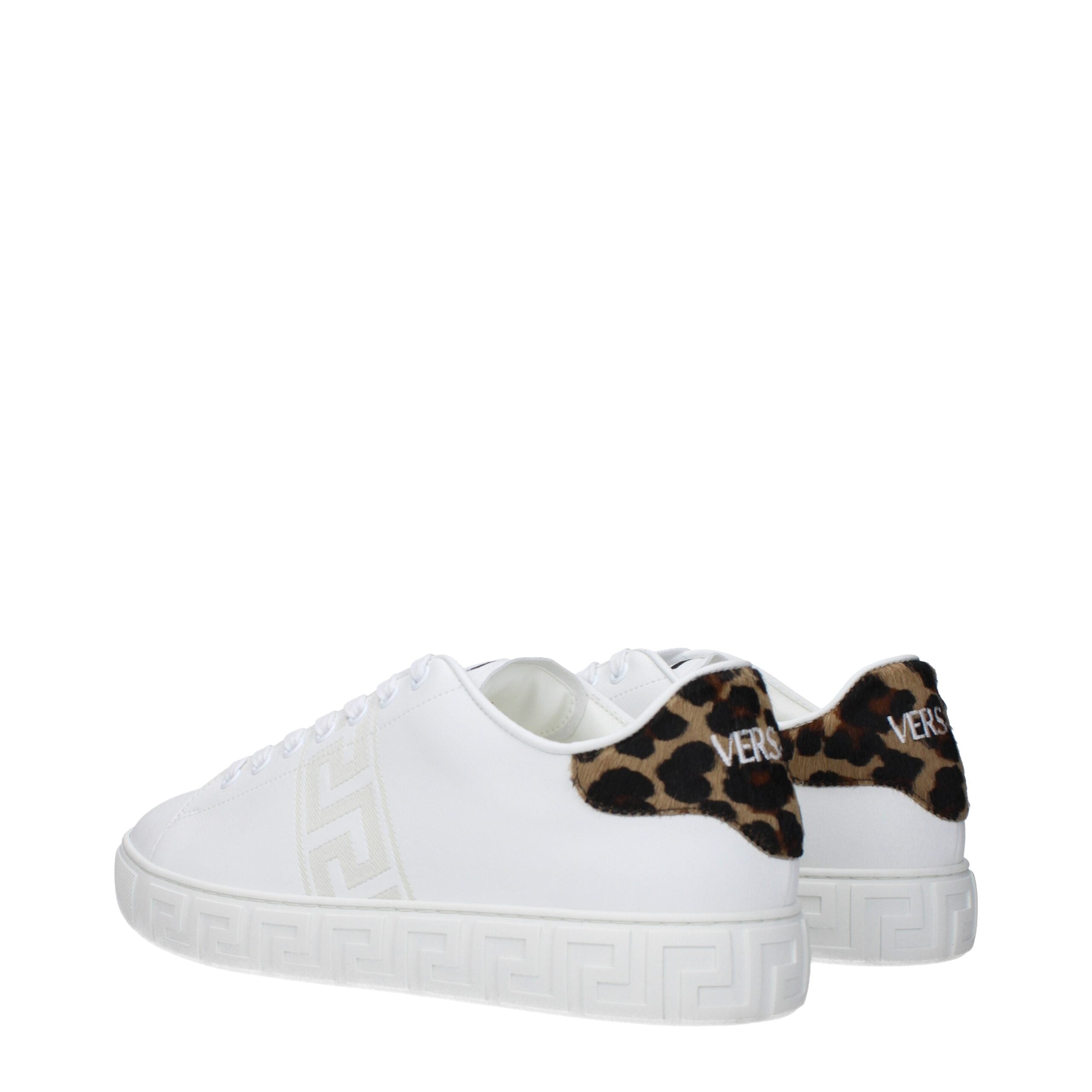 Versace Weiße Sneakers aus Leder mit niedrigem Schaft-4