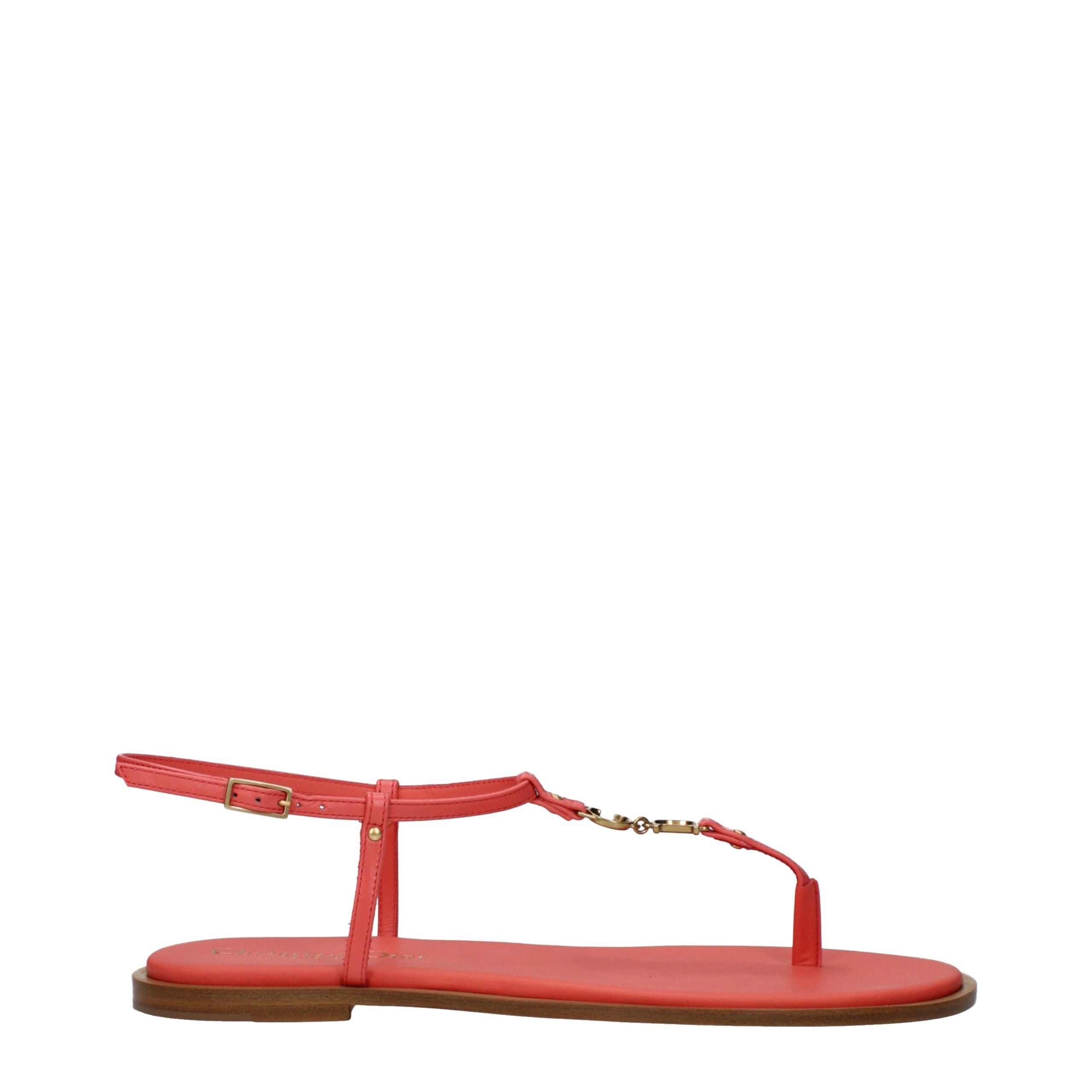 Christian Dior Rosa Flip-Flop-Sandalen aus Leder-1