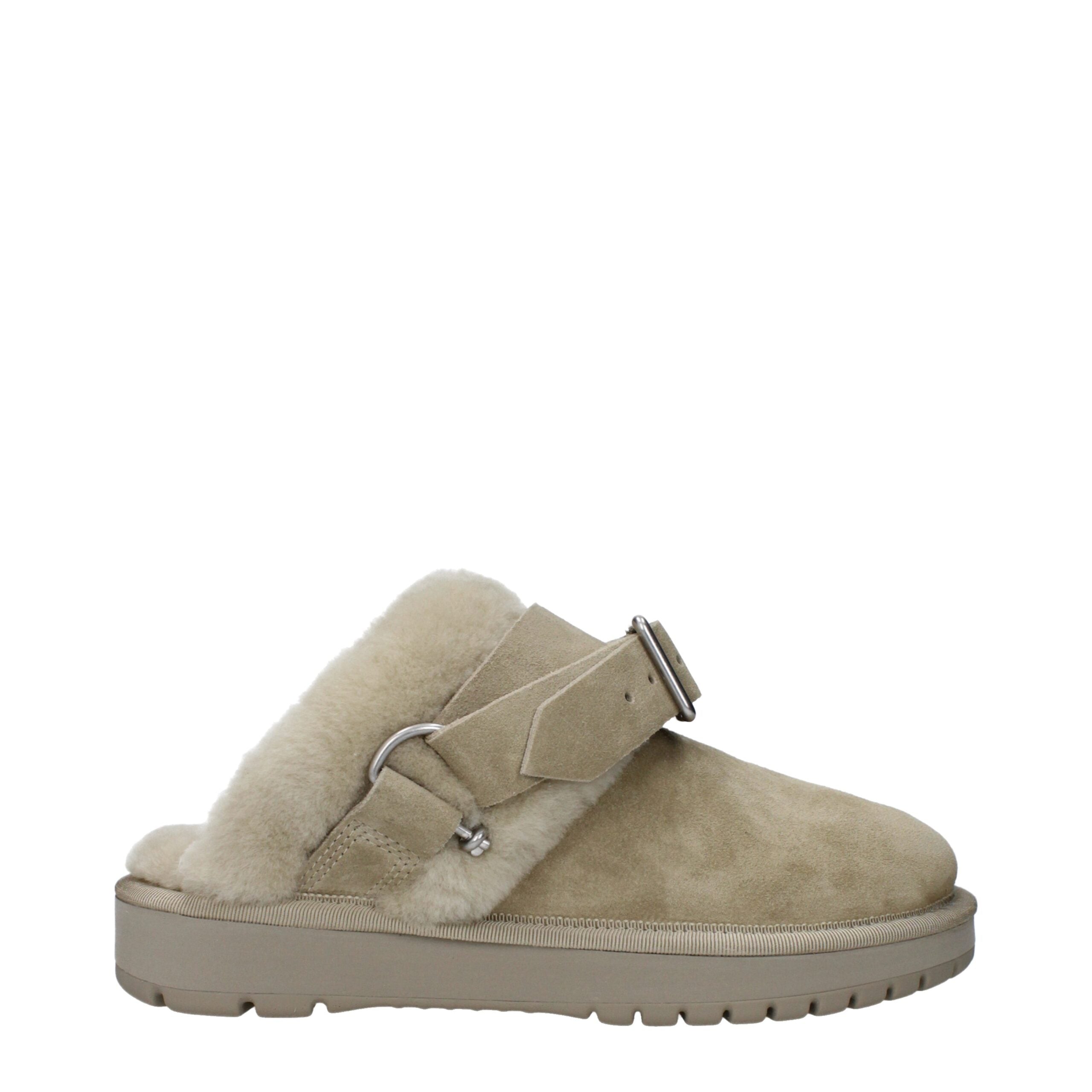 Pantuflas de piel verde Burberry-1