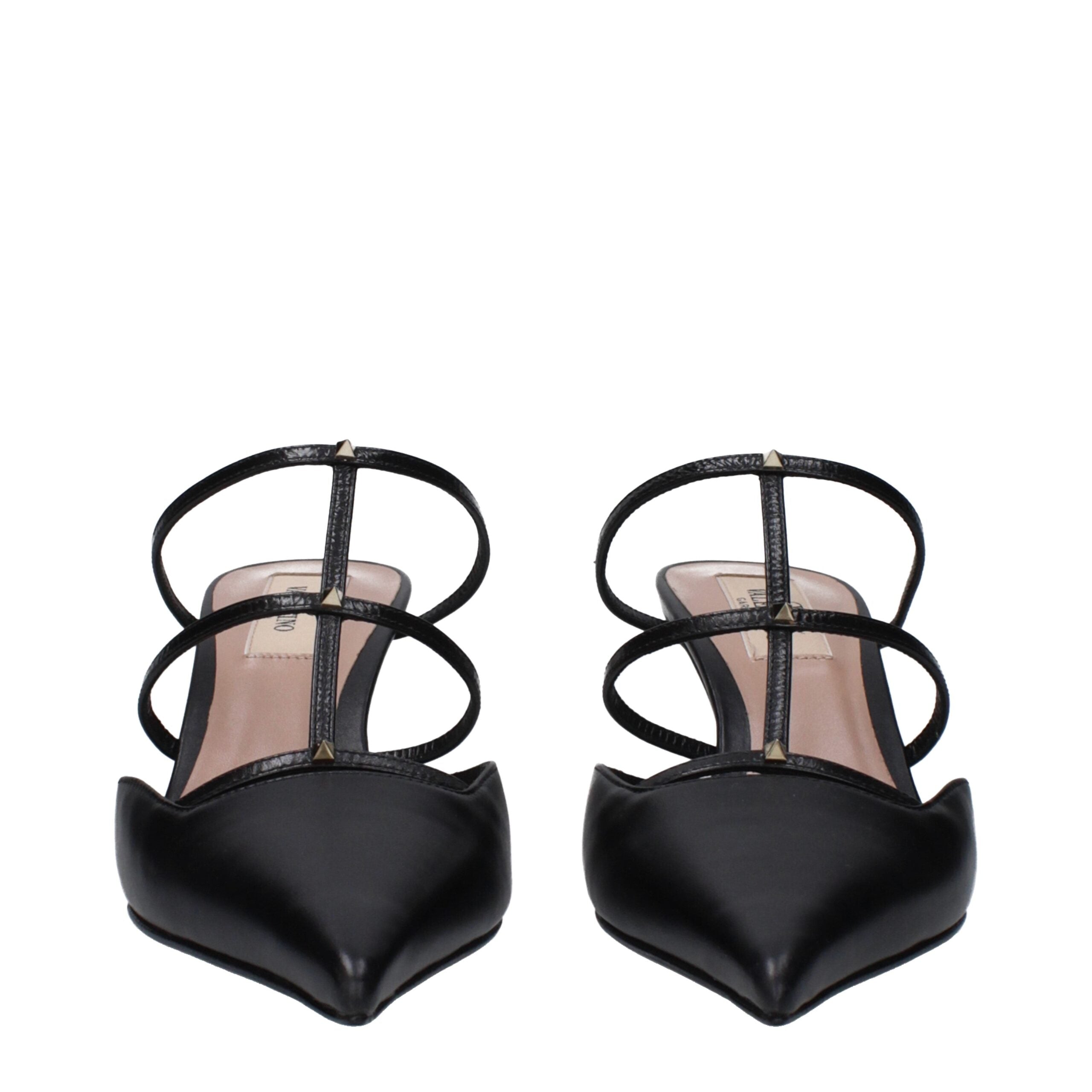 Valentino Garavani flat leather sandals in black-3