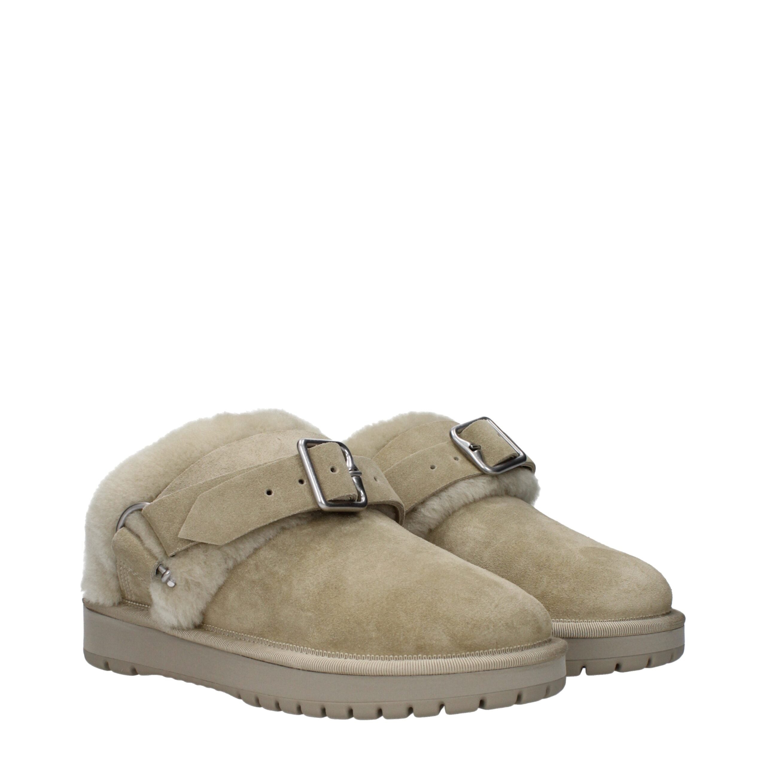 Pantuflas de piel verde Burberry-2
