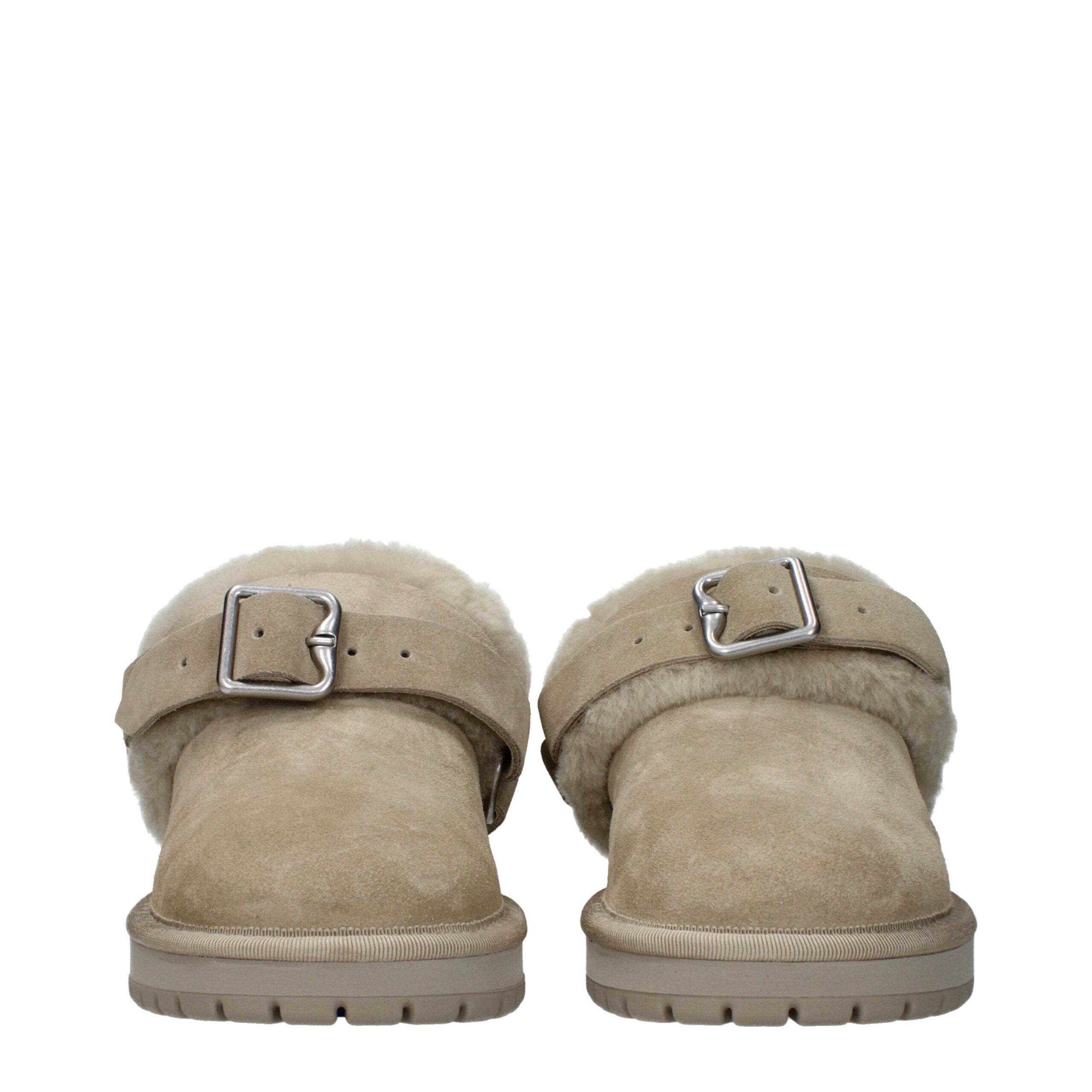 Pantuflas de piel verde Burberry-3