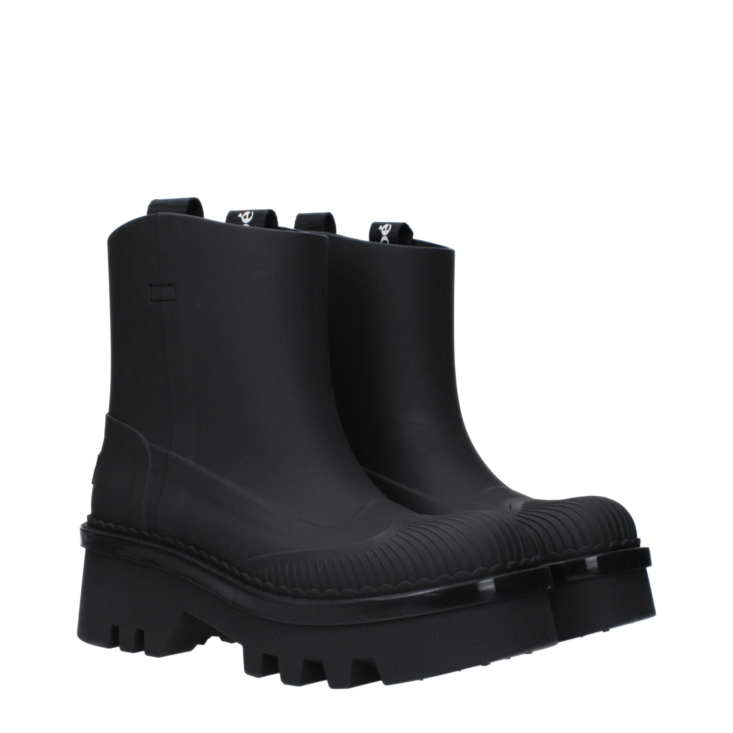Chloé Black Cotton Ankle Boots-2
