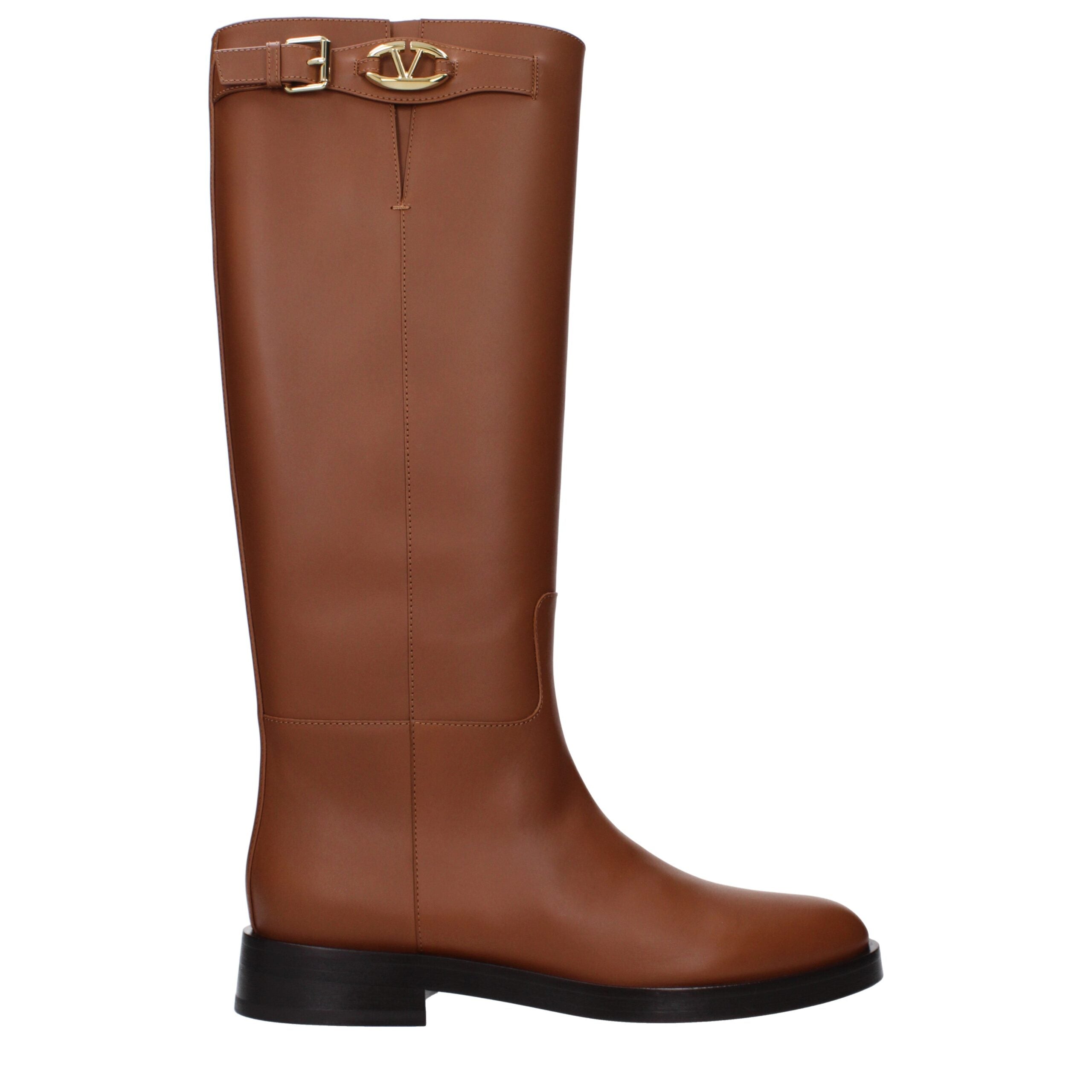 Valentino Garavani Brown Leather Boots-1