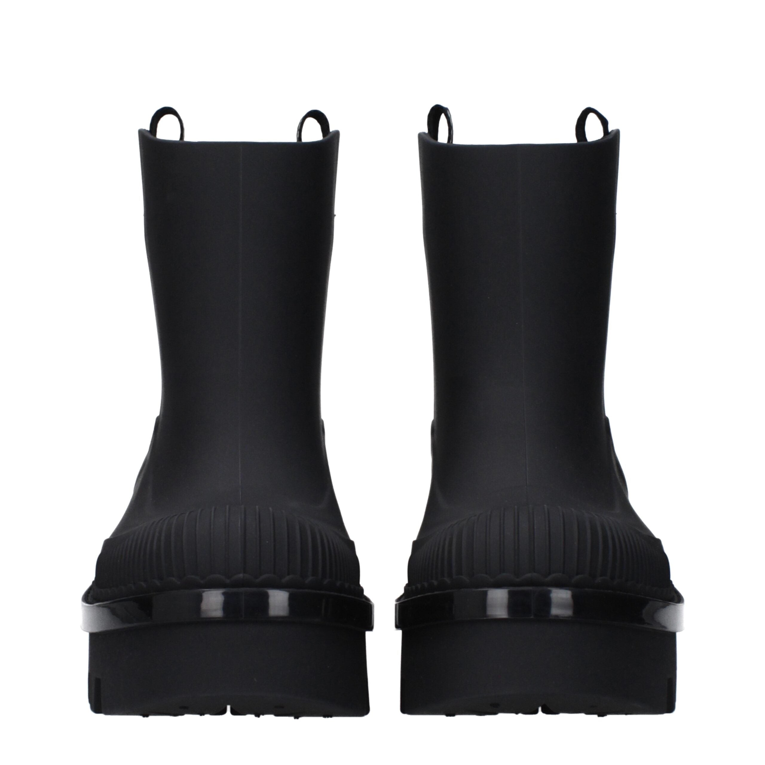 Chloé Black Cotton Ankle Boots-3