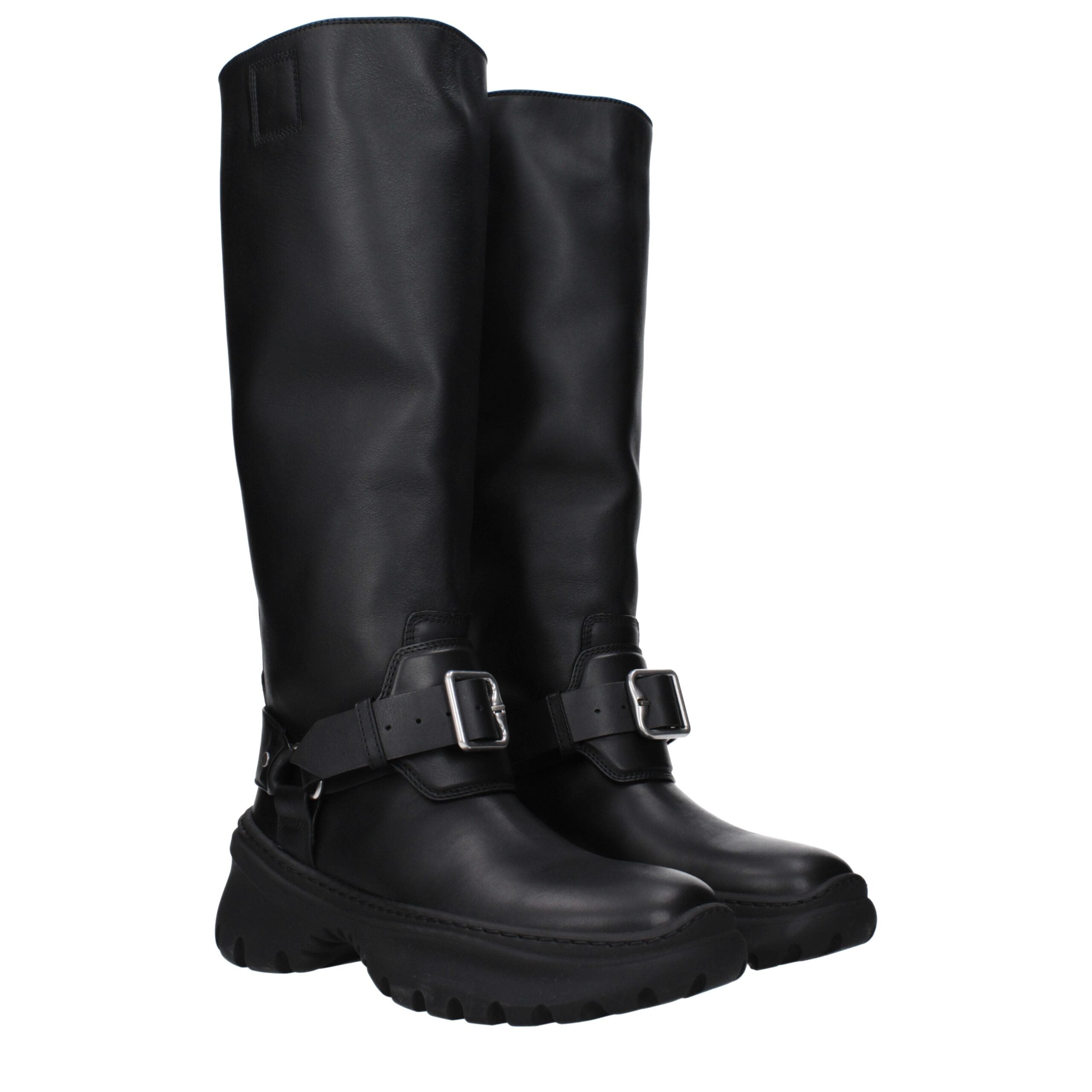 Burberry Schwarze Lederstiefel-2