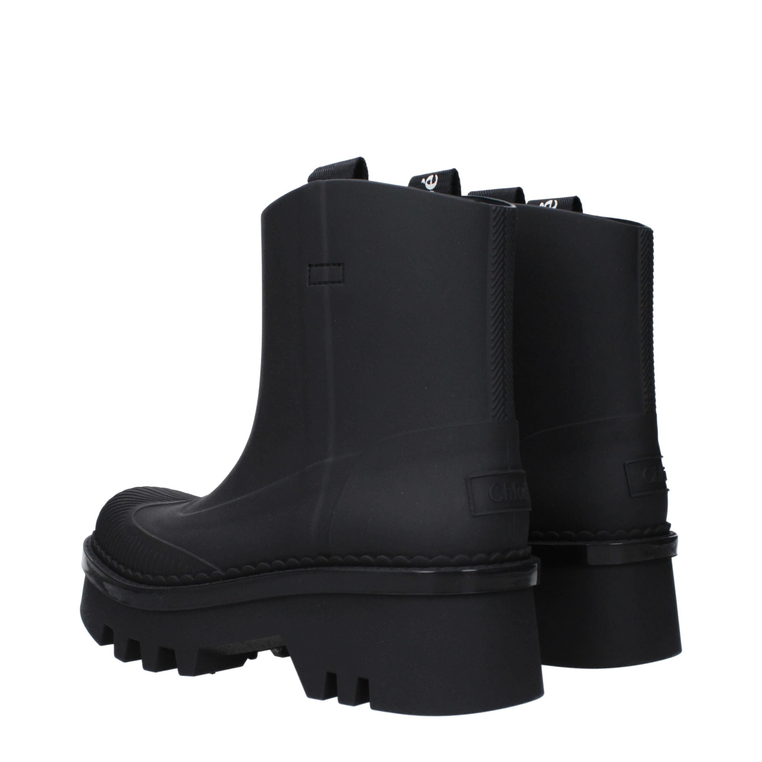 Chloé Black Cotton Ankle Boots-4