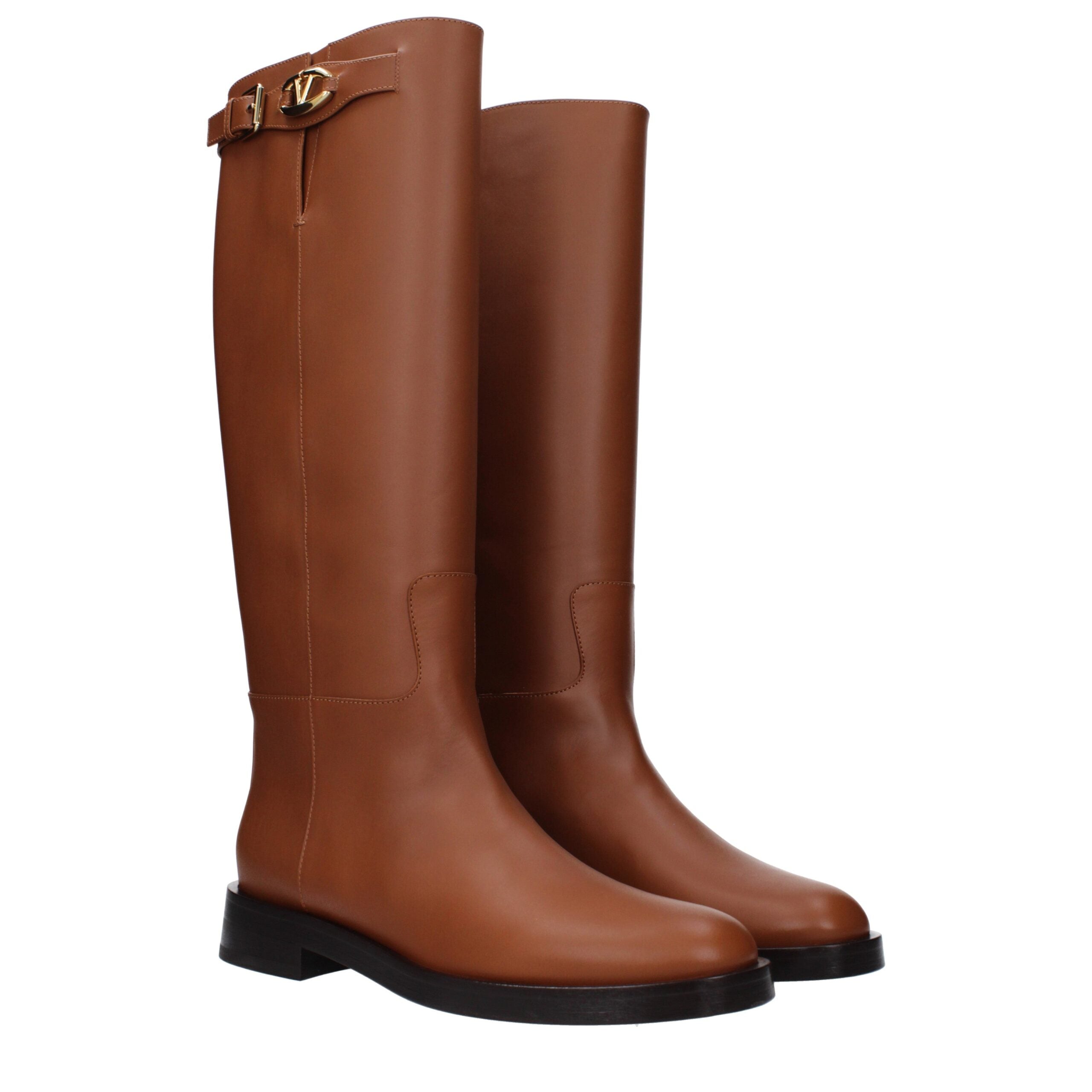 Valentino Garavani Brown Leather Boots-2
