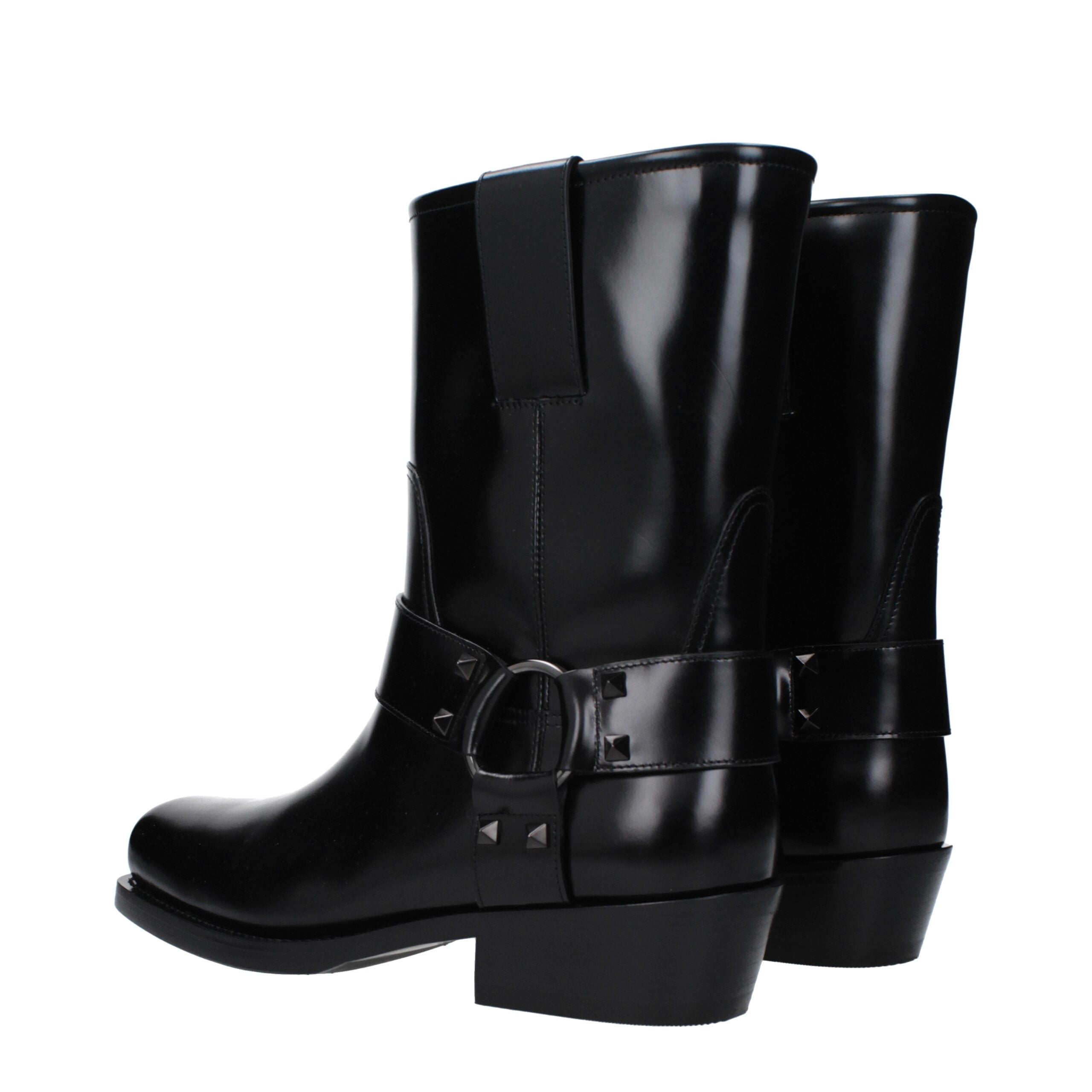 Valentino Garavani Black Leather Ankle Boots-4