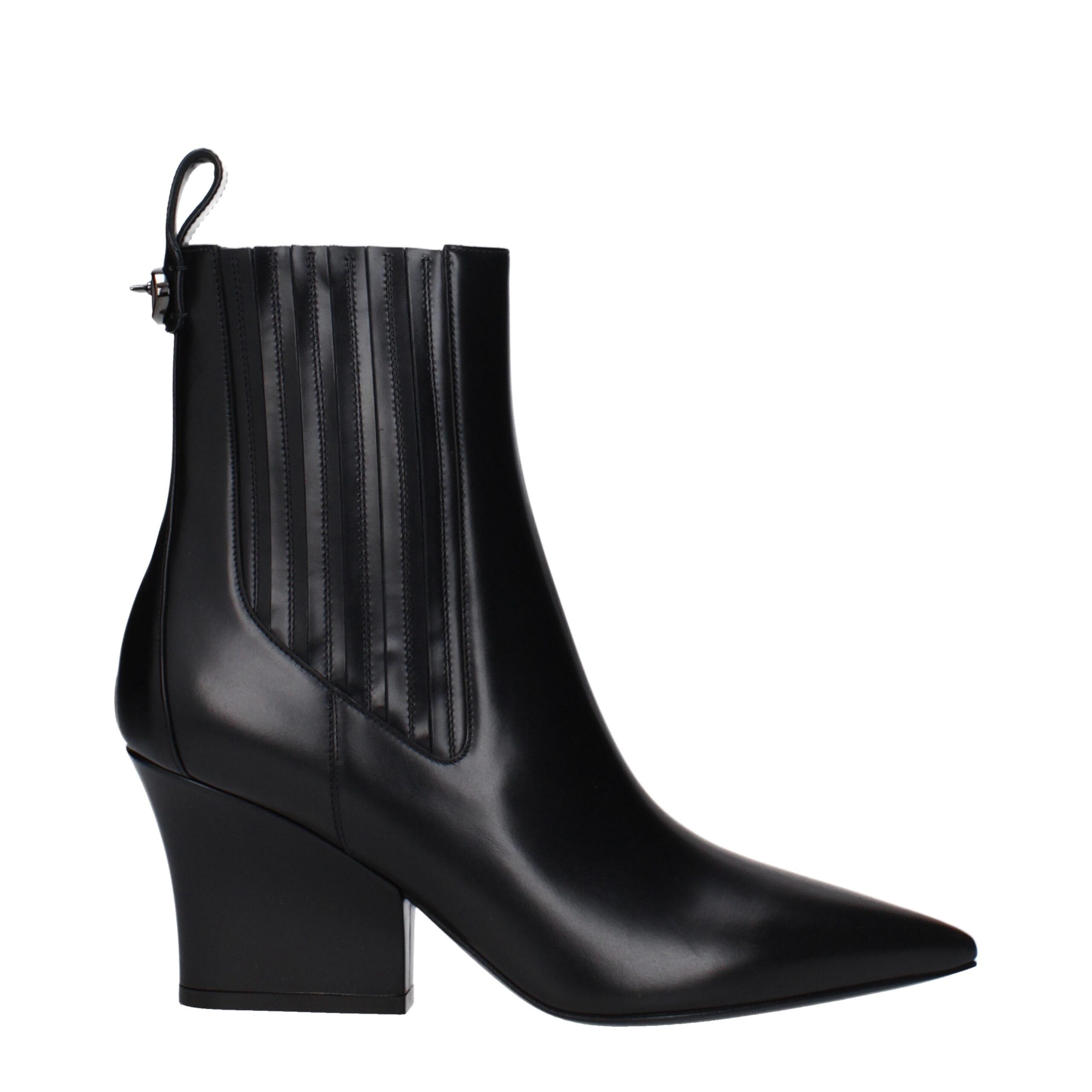 Valentino Garavani Black Leather Ankle Boots-1