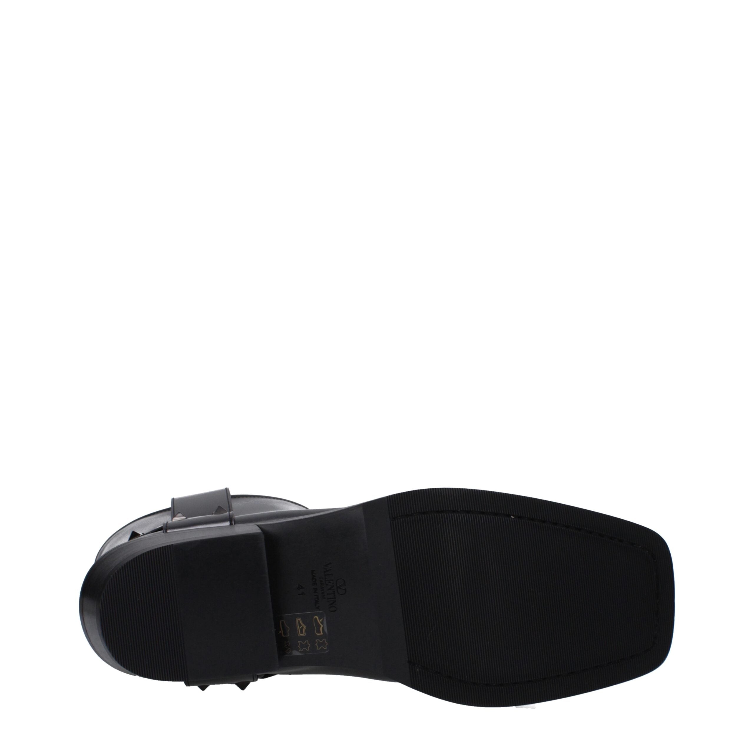 Valentino Garavani Black Leather Ankle Boots-5