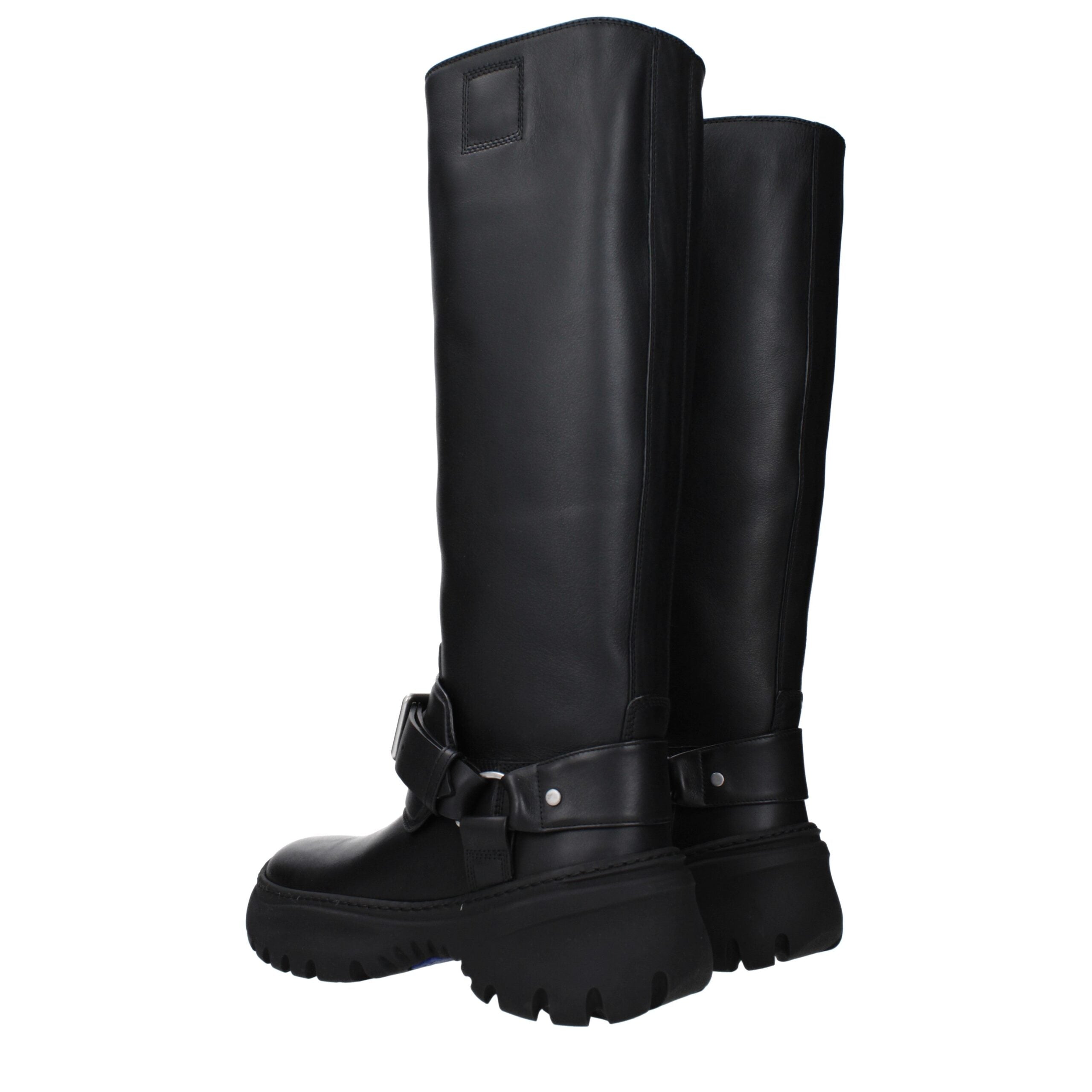 Burberry Schwarze Lederstiefel-4