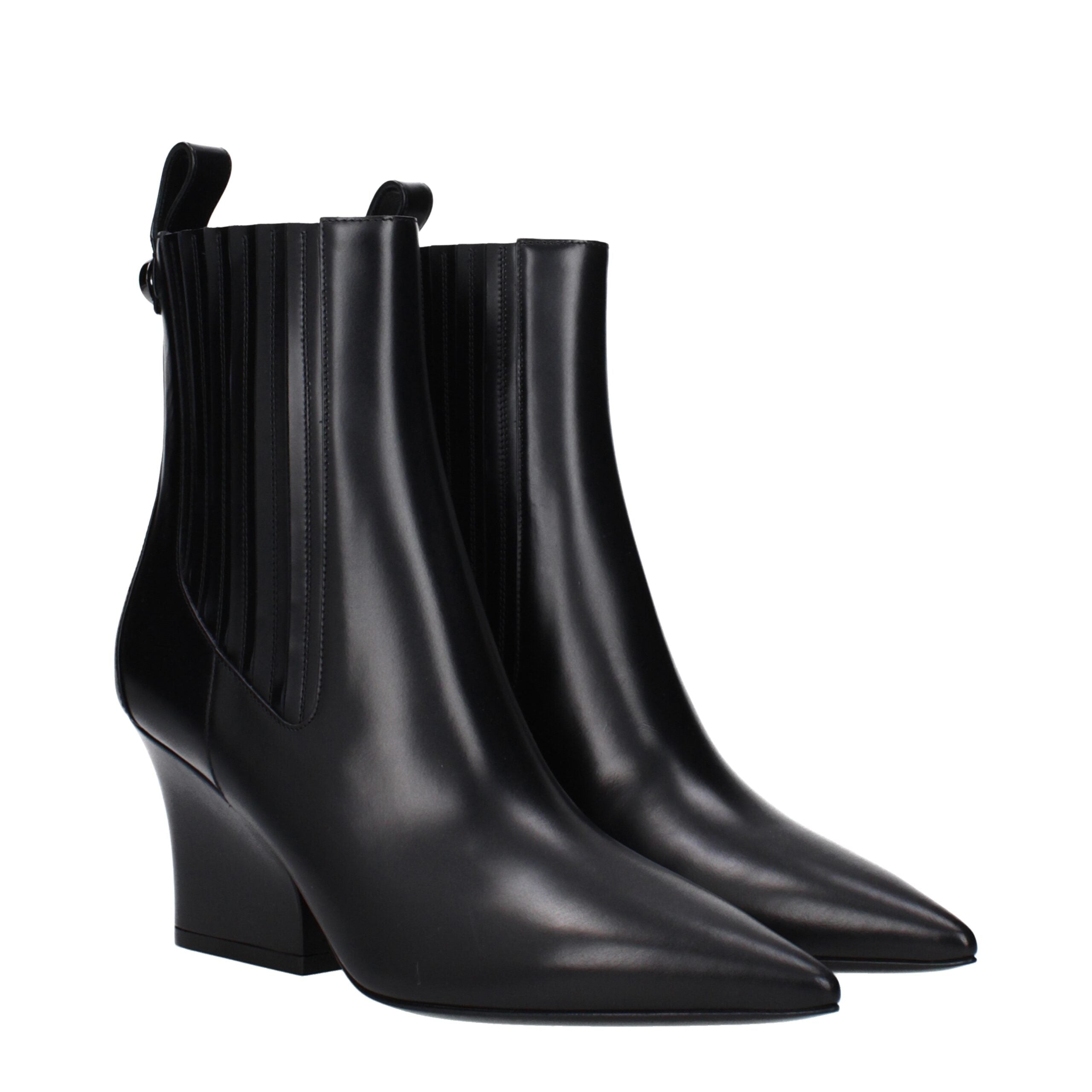 Valentino Garavani Black Leather Ankle Boots-2