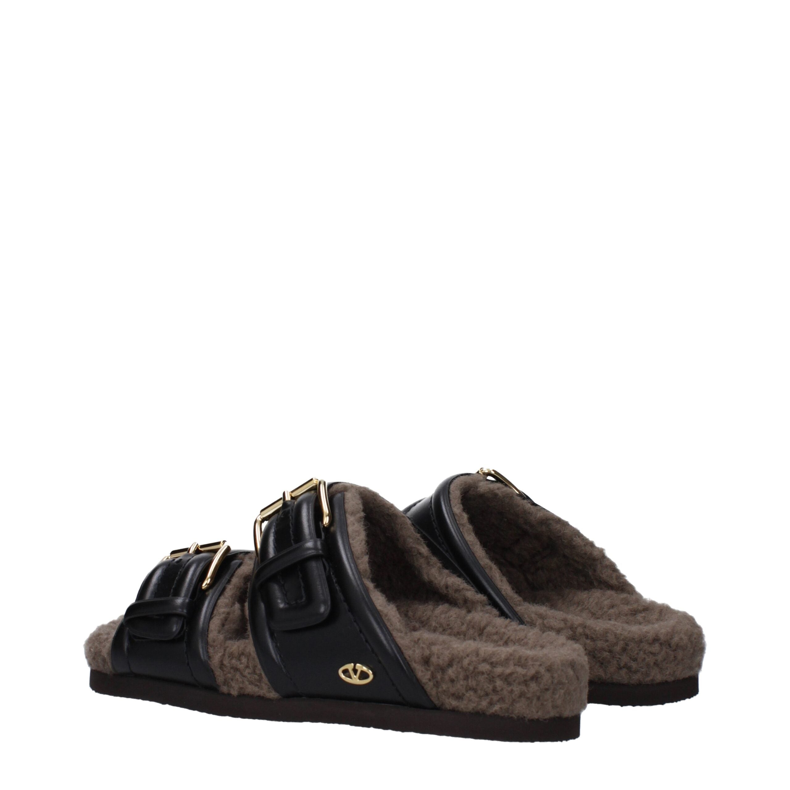 Valentino Garavani Schwarze Leder-Hausschuhe-4