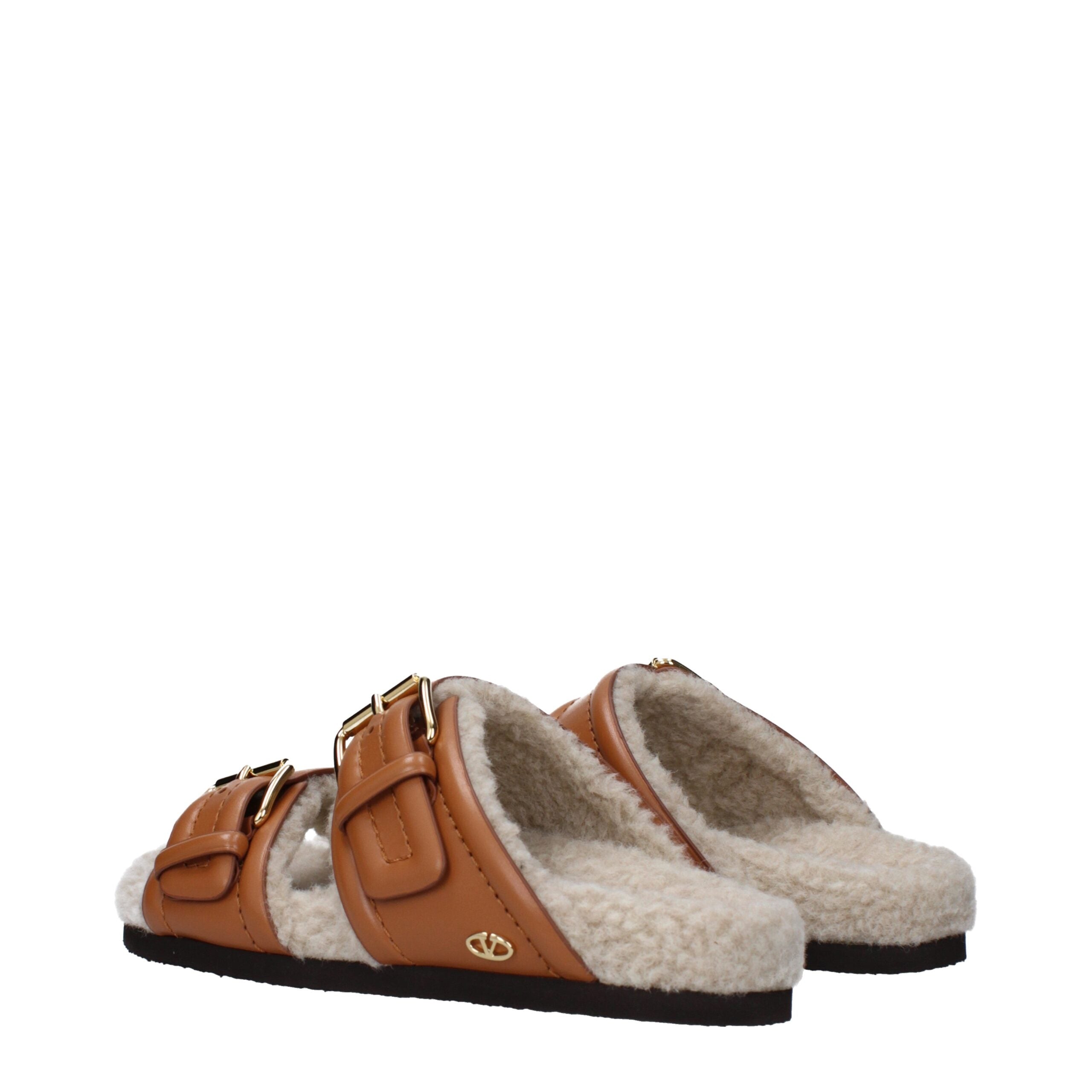 Valentino Garavani Brown Leather Slippers-4