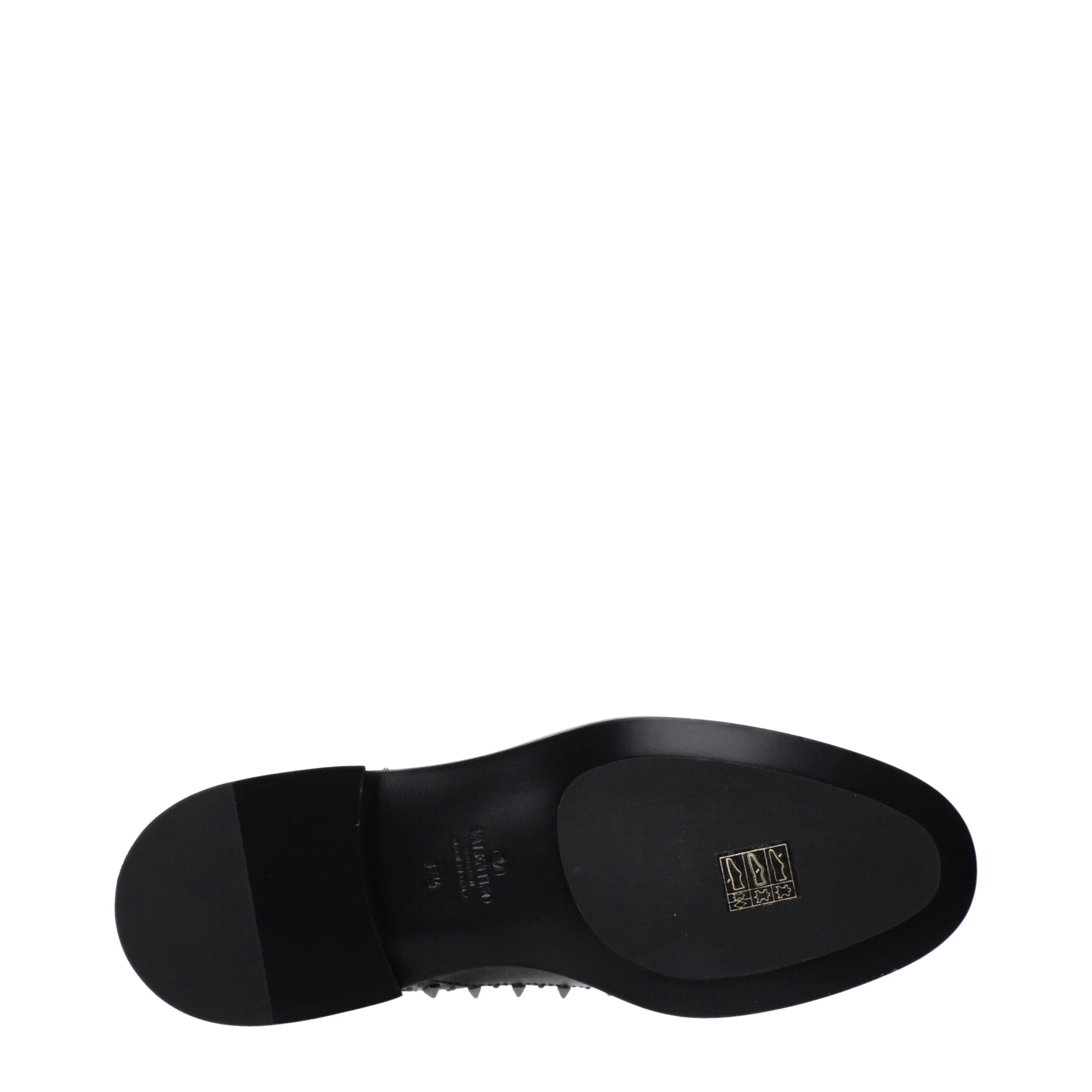 Valentino Garavani Schwarze Leder Oxfords und Derbies-5