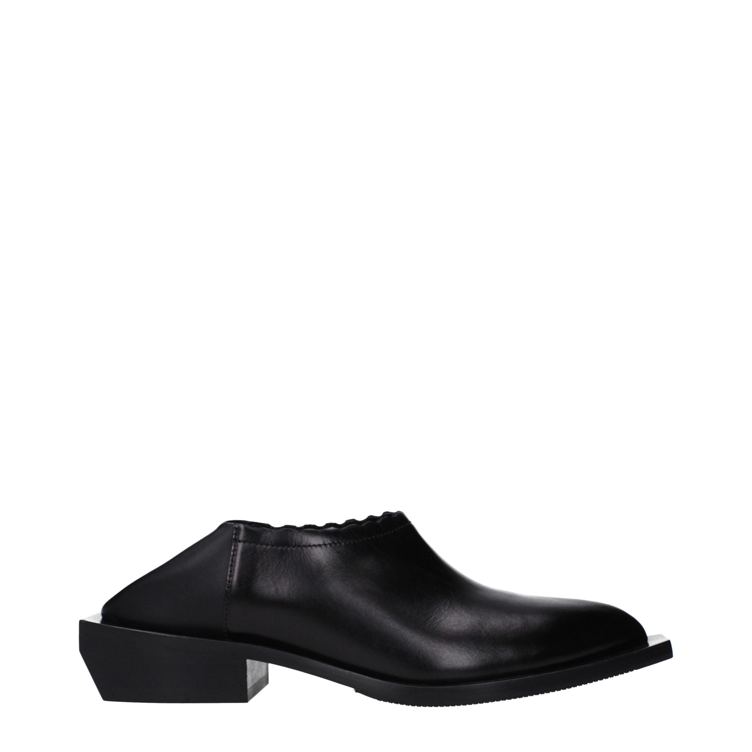 Moschino Black Leather Mules-1