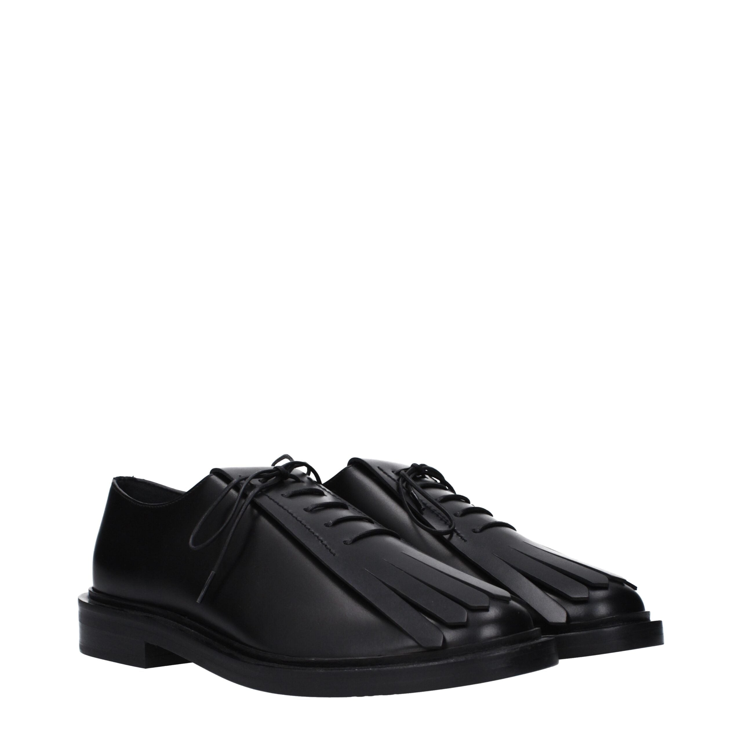 Zapatos Oxford y Derby de cuero negro de Max Mara-2