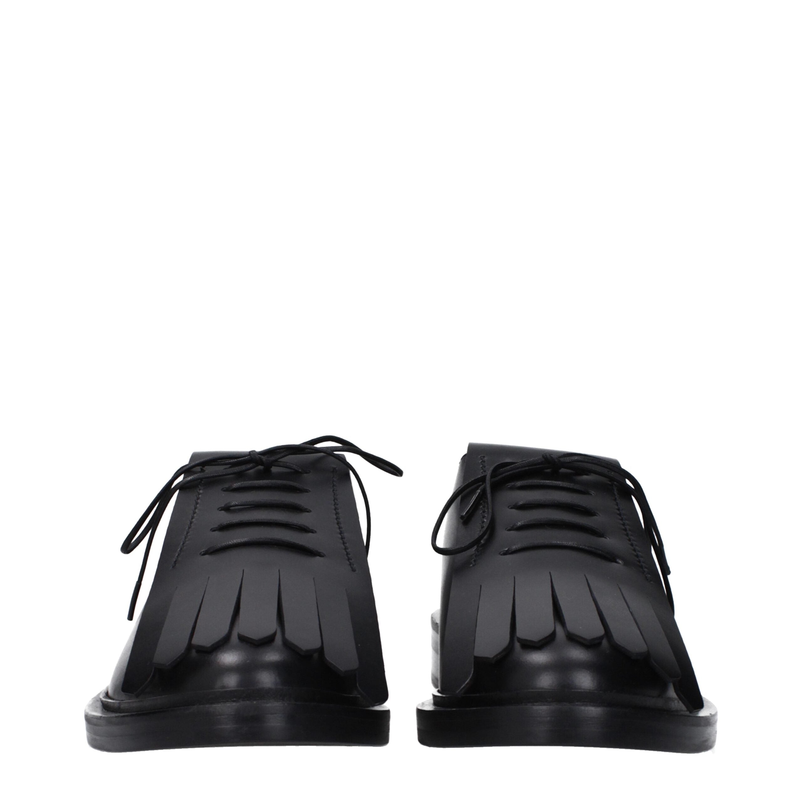 Zapatos Oxford y Derby de cuero negro de Max Mara-3