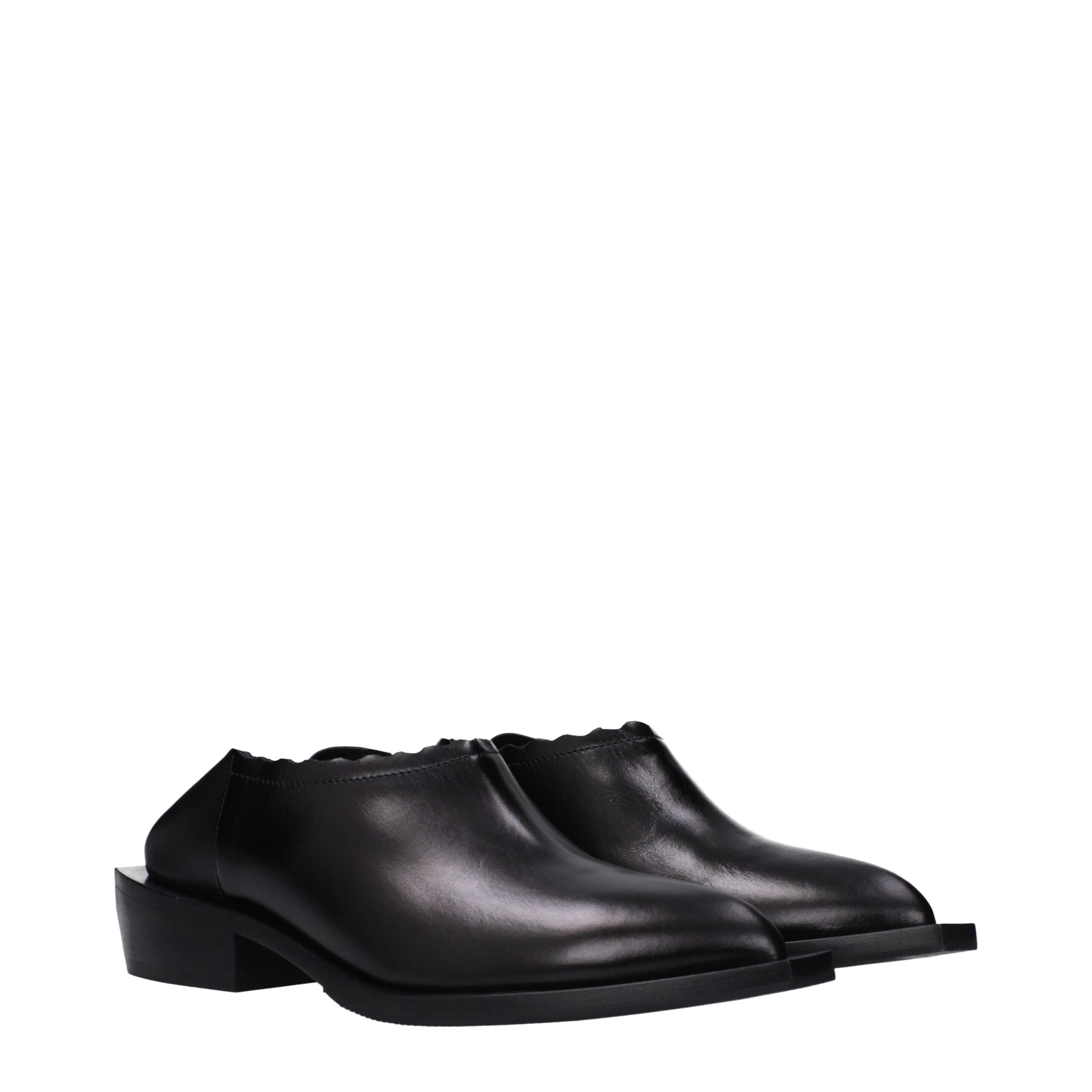 Moschino Black Leather Mules-2