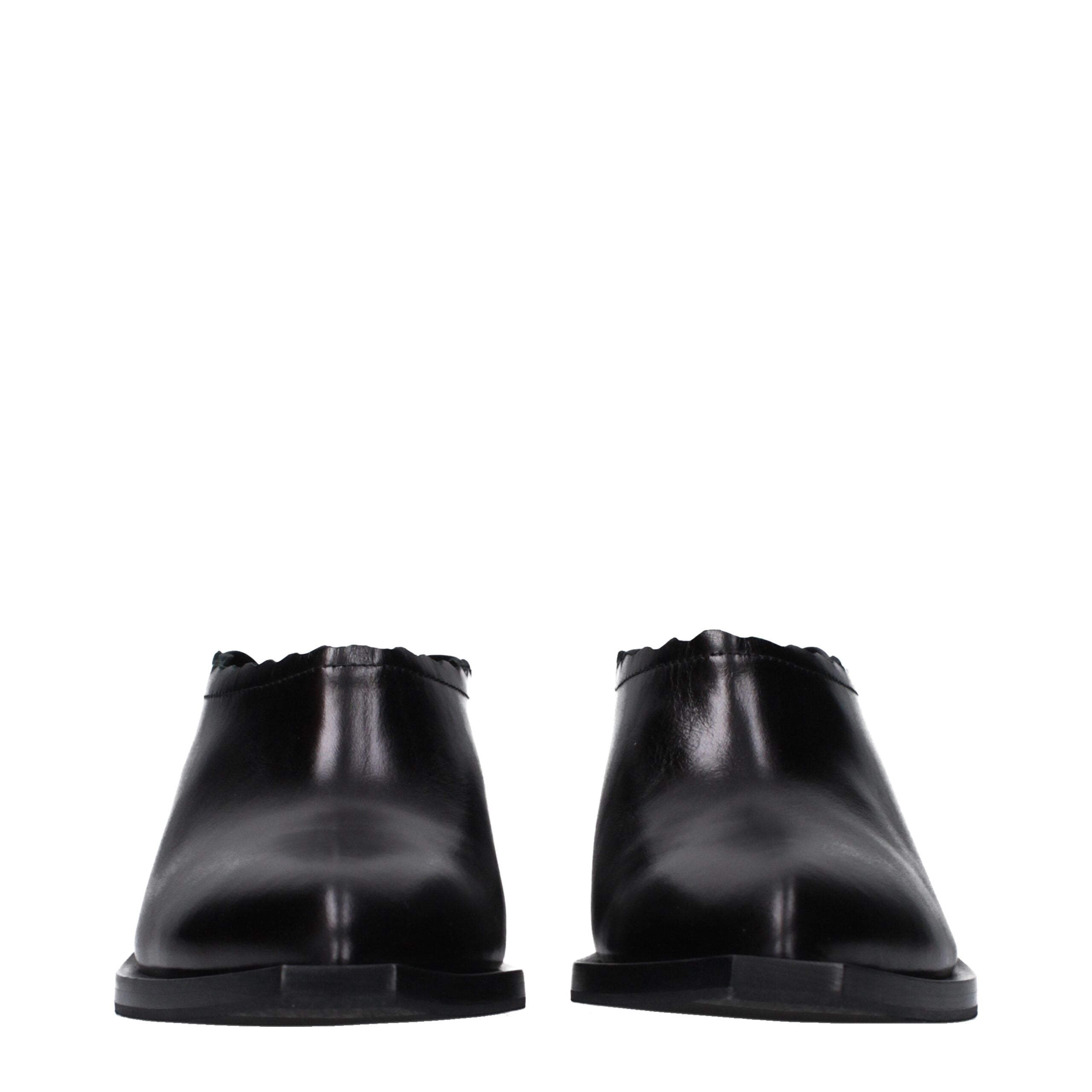 Moschino Black Leather Mules-3