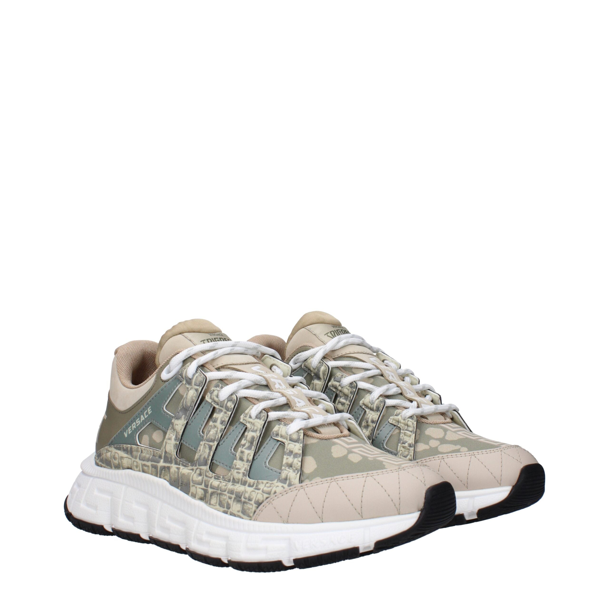 Versace green low-top fabric sneakers-2