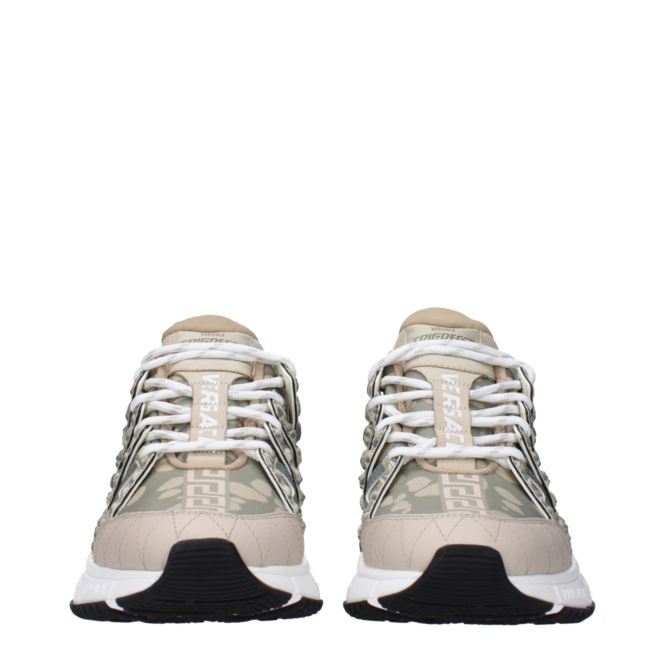 Versace green low-top fabric sneakers-3