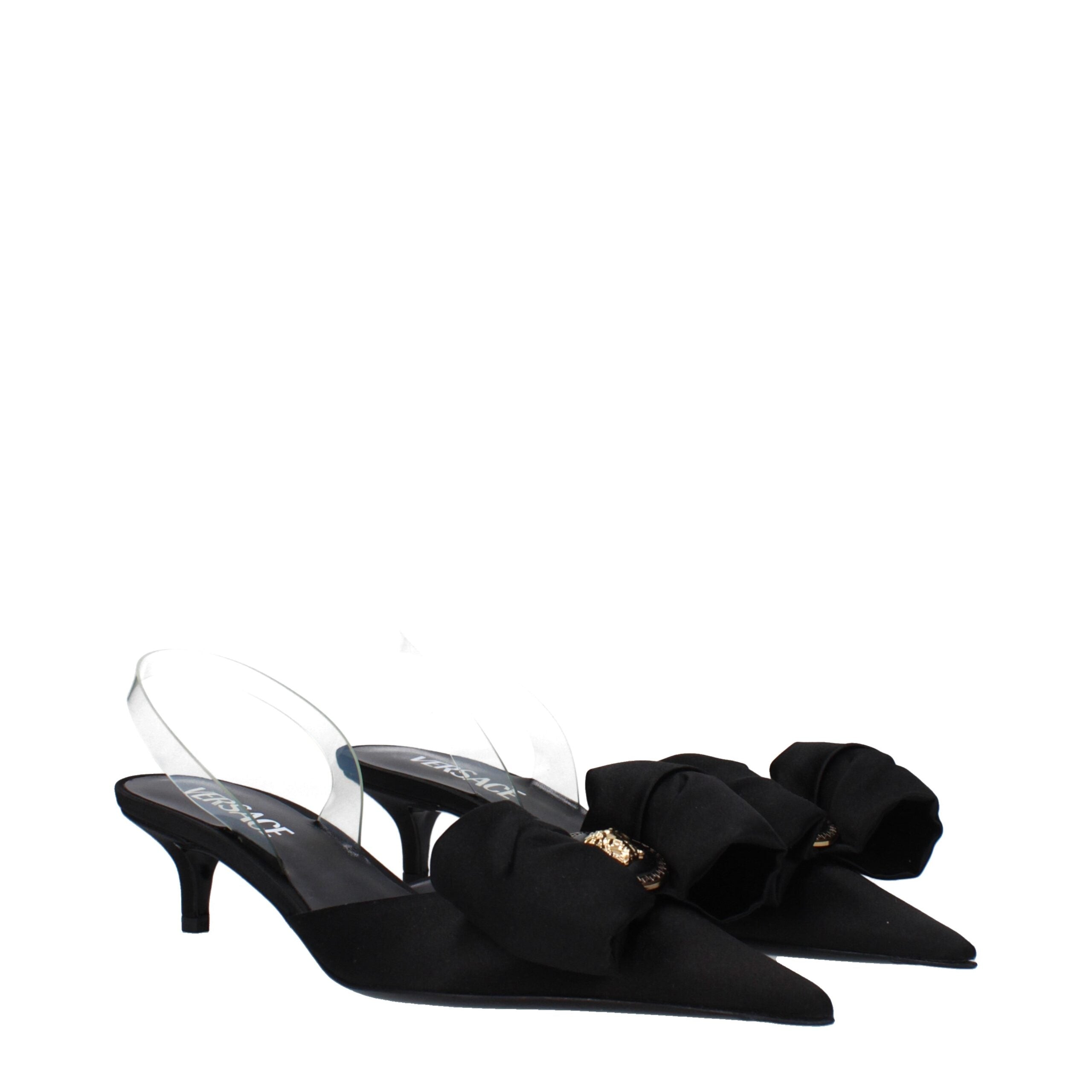 Versace Black Satin Flax Sandals-2