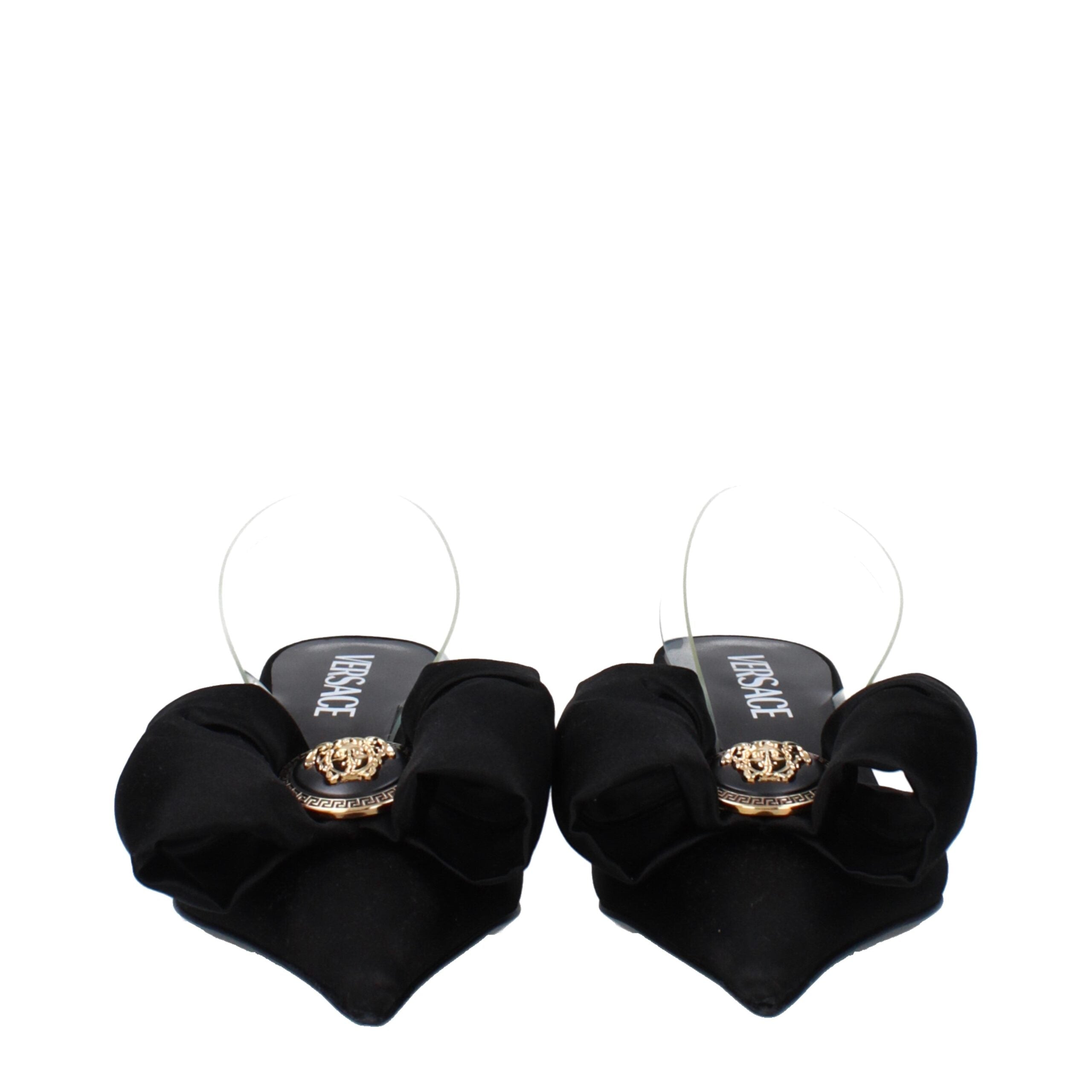 Versace Black Satin Flax Sandals-3