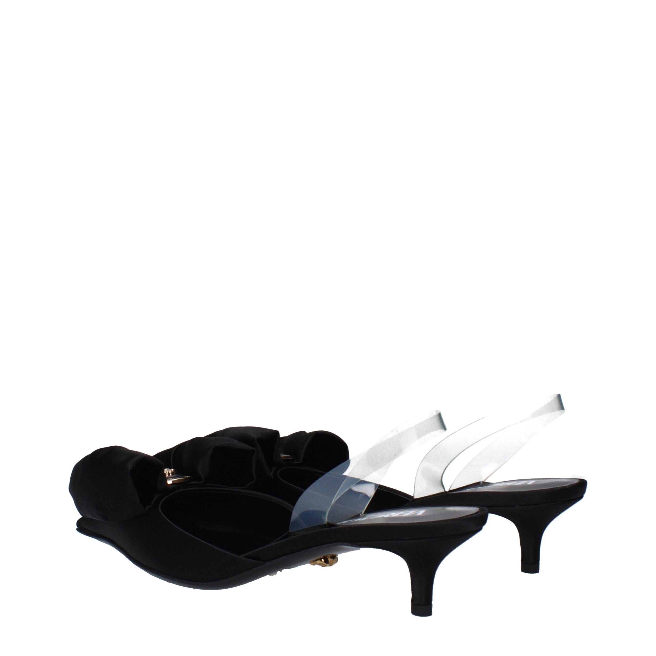 Versace Black Satin Flax Sandals-4