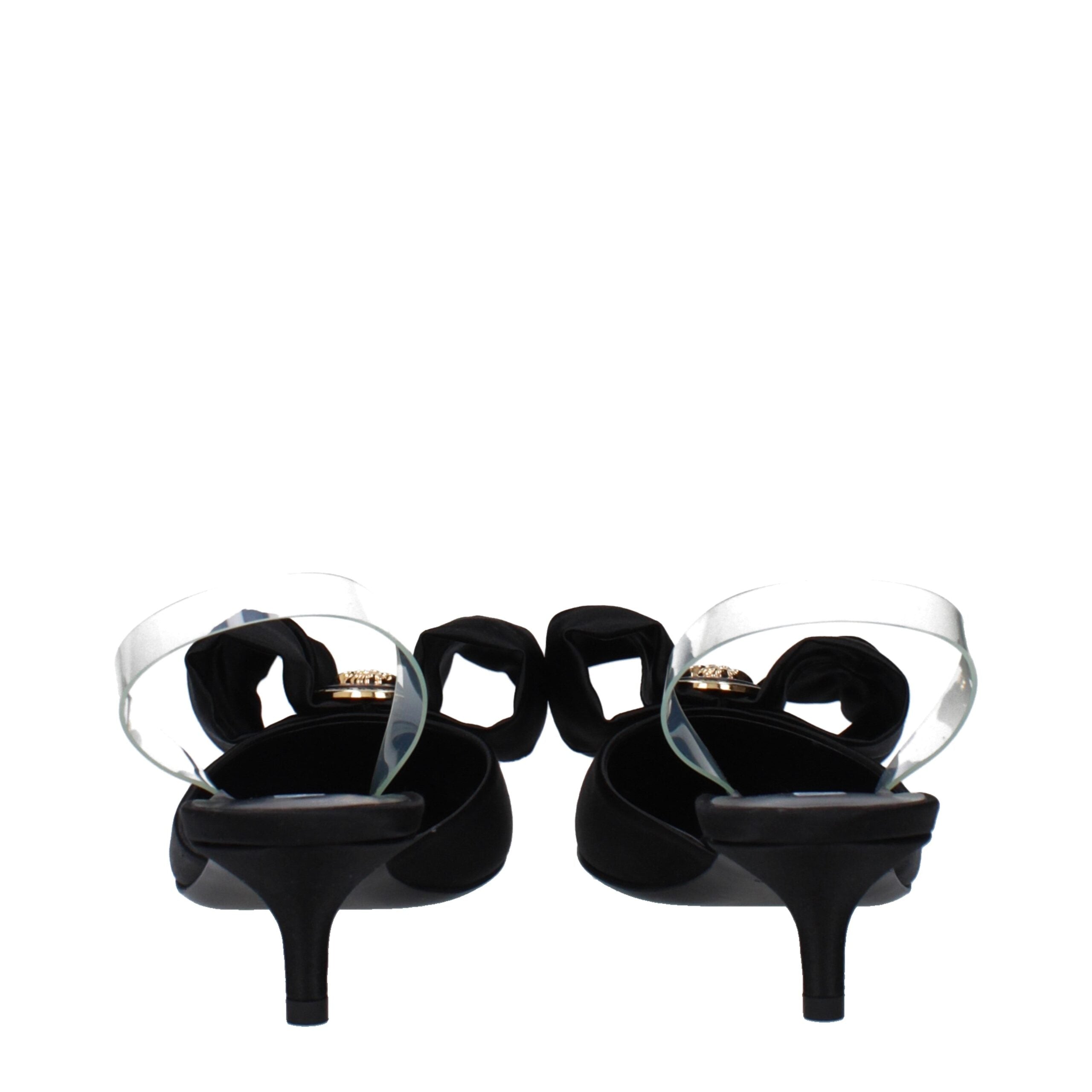 Versace Black Satin Flax Sandals-5